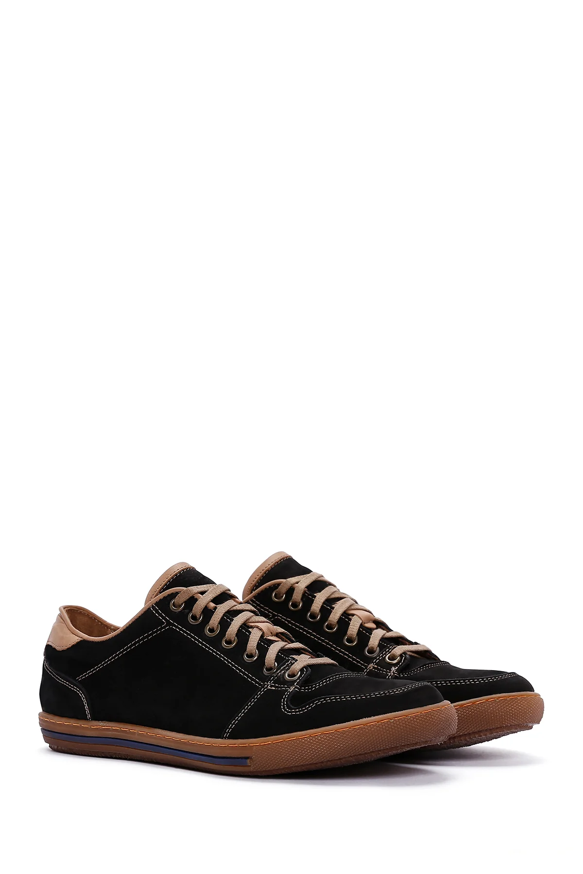 Erkek Siyah Nubuk Deri Sneaker - Image 3