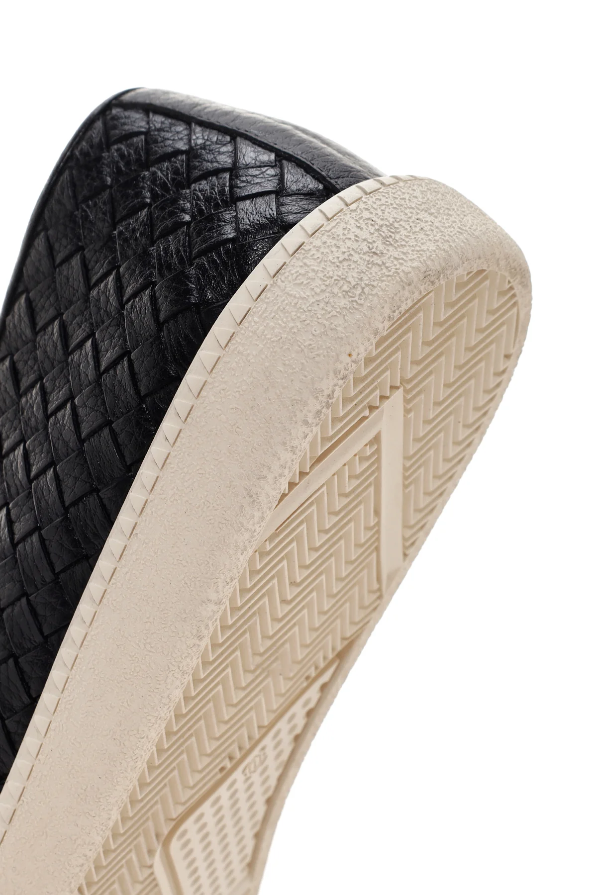 Erkek Siyah Örgü Deri Casual Loafer - Image 9