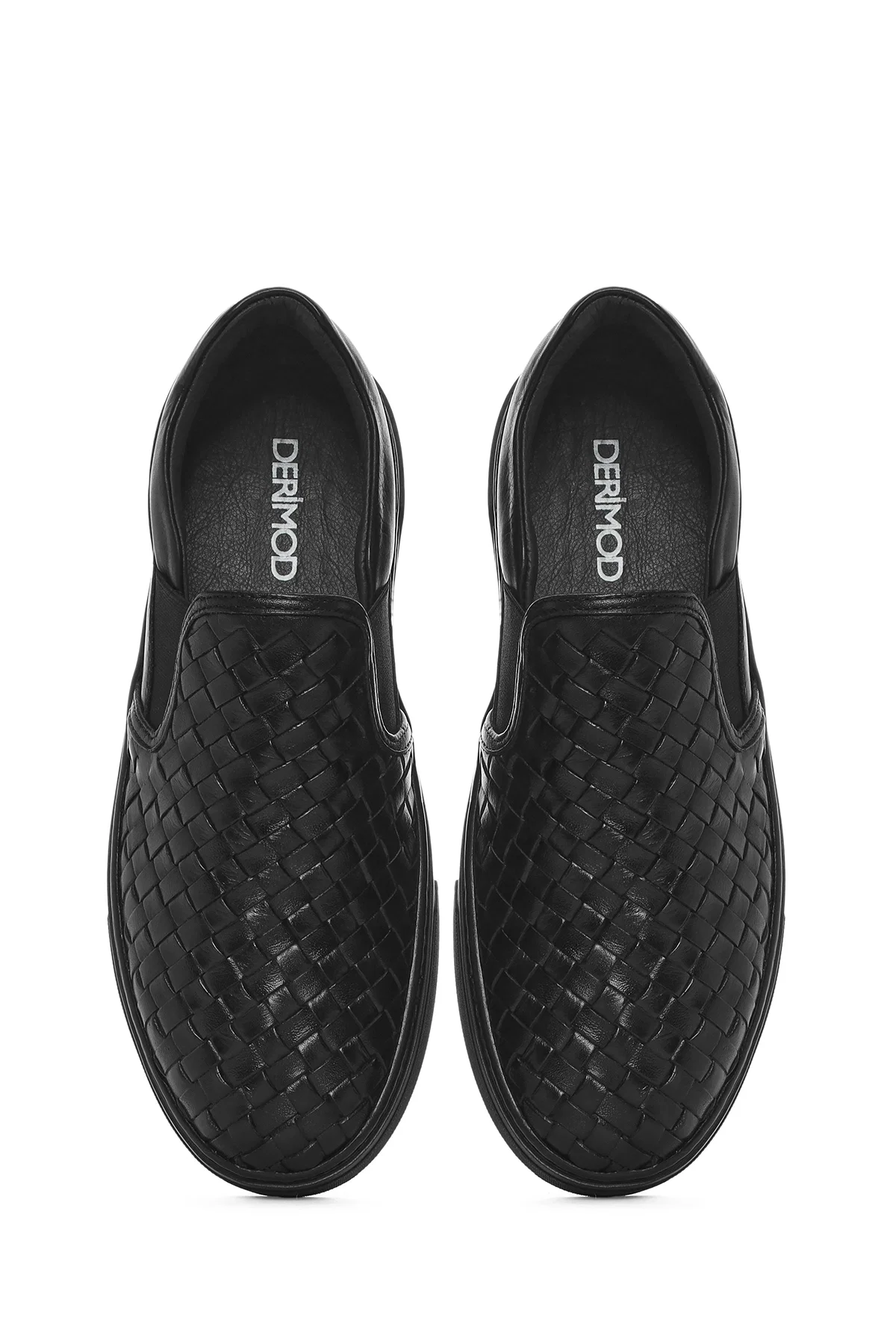 Erkek Siyah Örgü Deri Loafer - Image 7