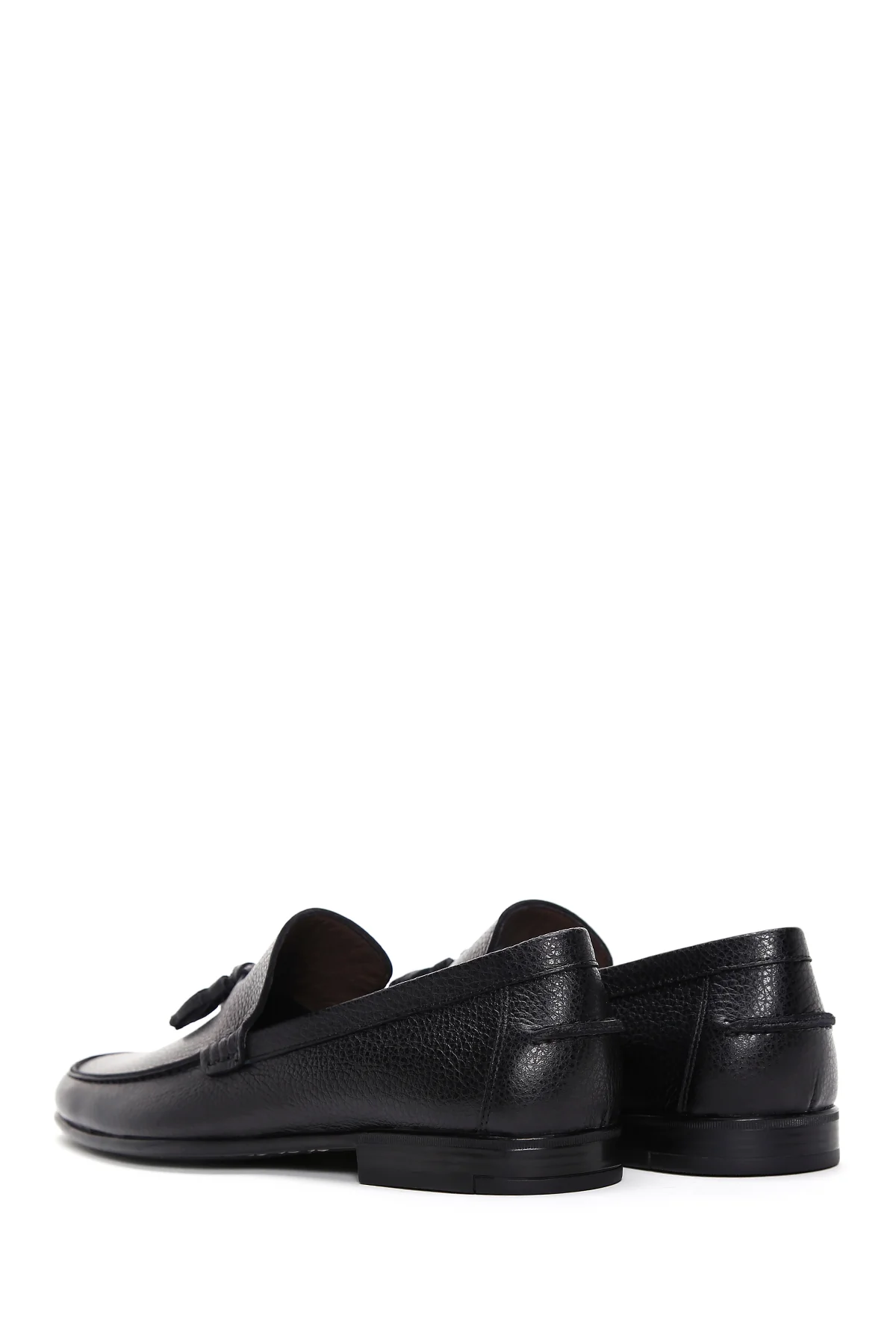 Erkek Siyah Püsküllü Deri Casual Loafer - Image 5