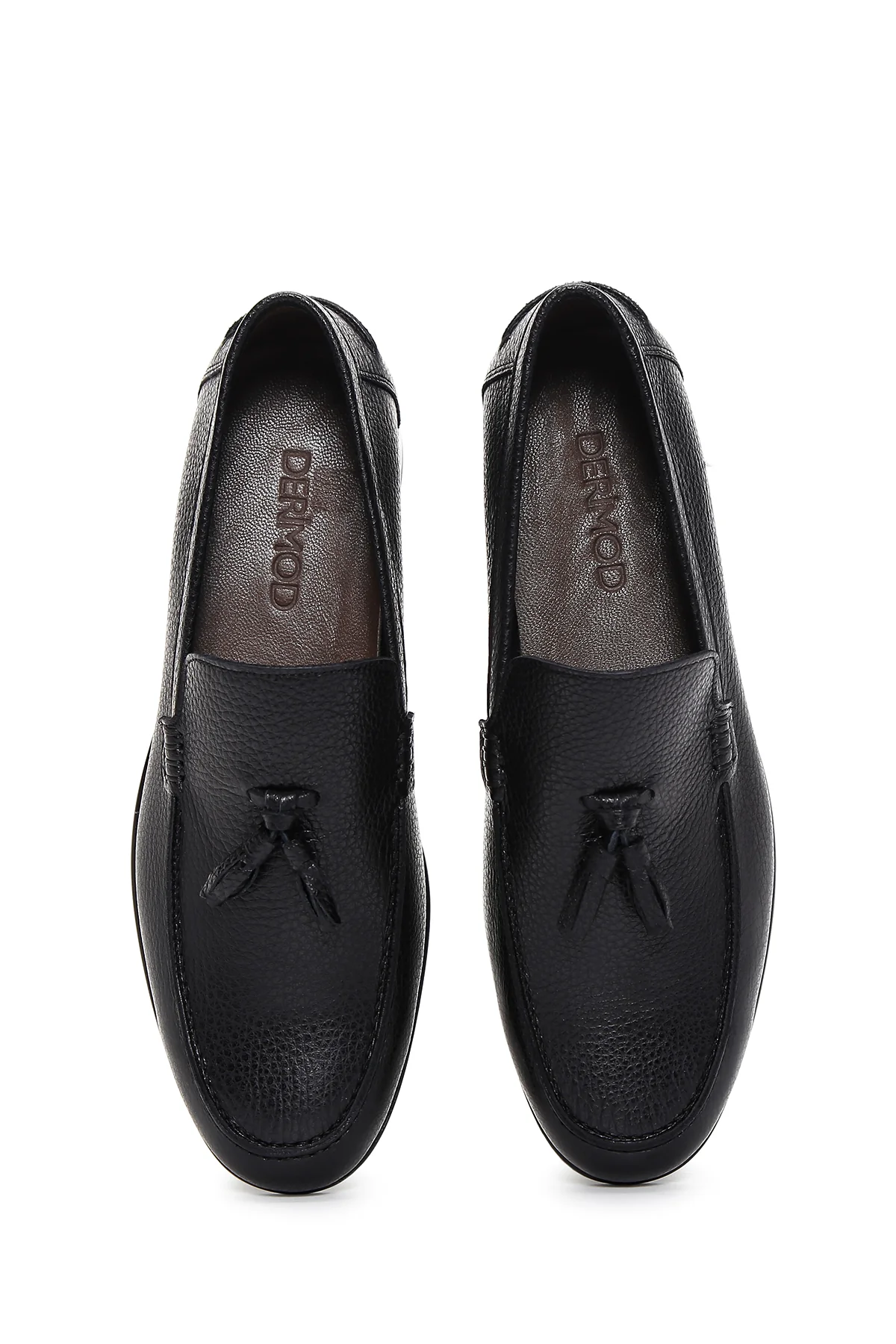 Erkek Siyah Püsküllü Deri Casual Loafer - Image 6