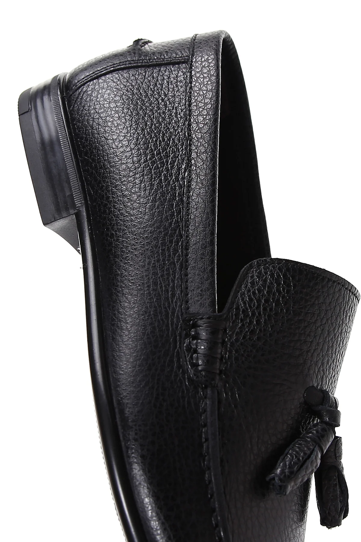Erkek Siyah Püsküllü Deri Casual Loafer - Image 7