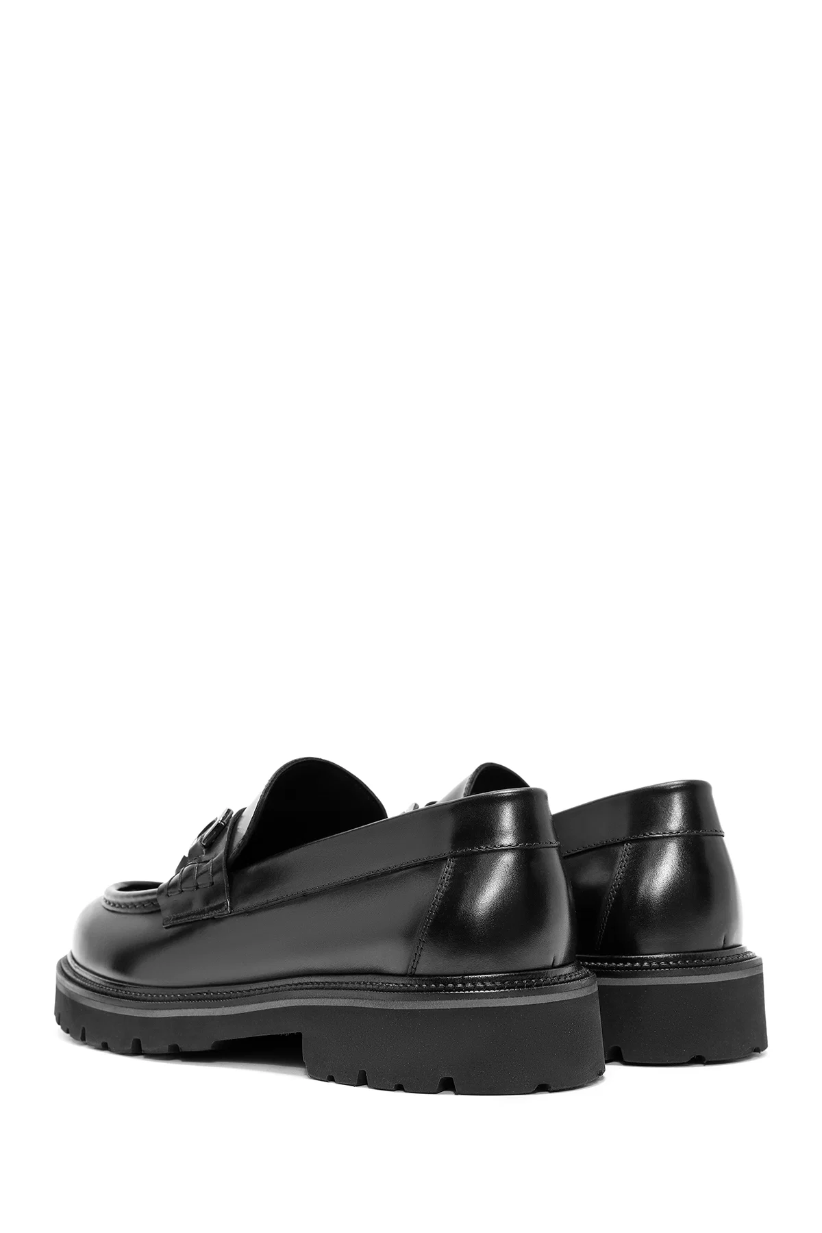 Erkek Siyah Püsküllü Deri Casual Loafer - Image 5