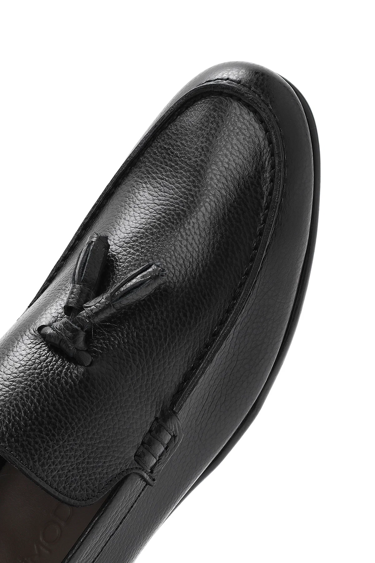 Erkek Siyah Püsküllü Deri Casual Loafer - Image 10