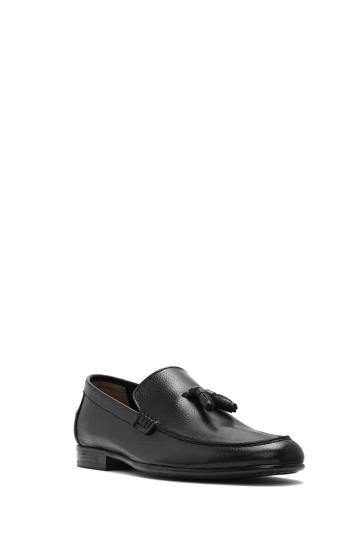Erkek Siyah Püsküllü Deri Casual Loafer - Image 6