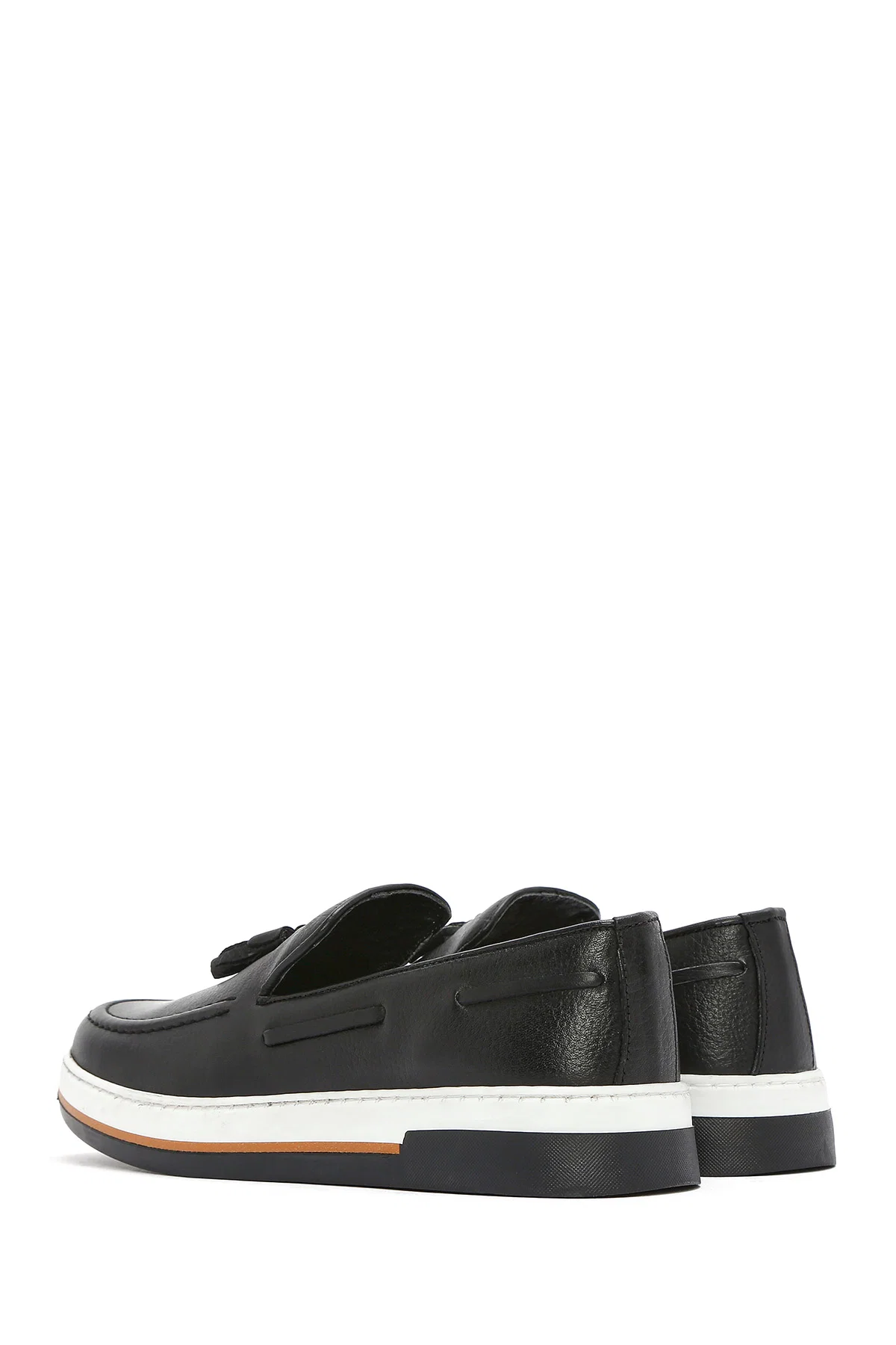 Erkek Siyah Püsküllü Deri Casual Loafer - Image 5