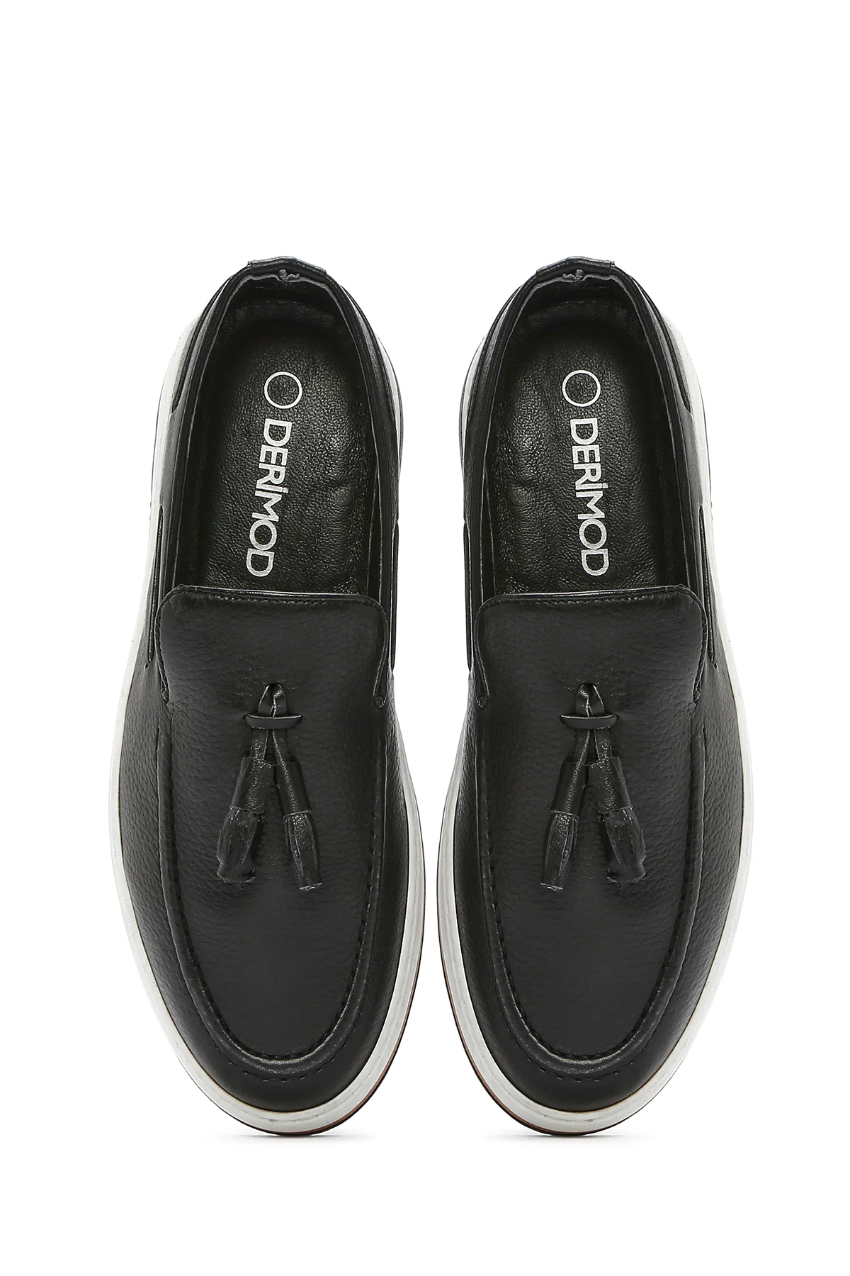 Erkek Siyah Püsküllü Deri Casual Loafer - Image 7