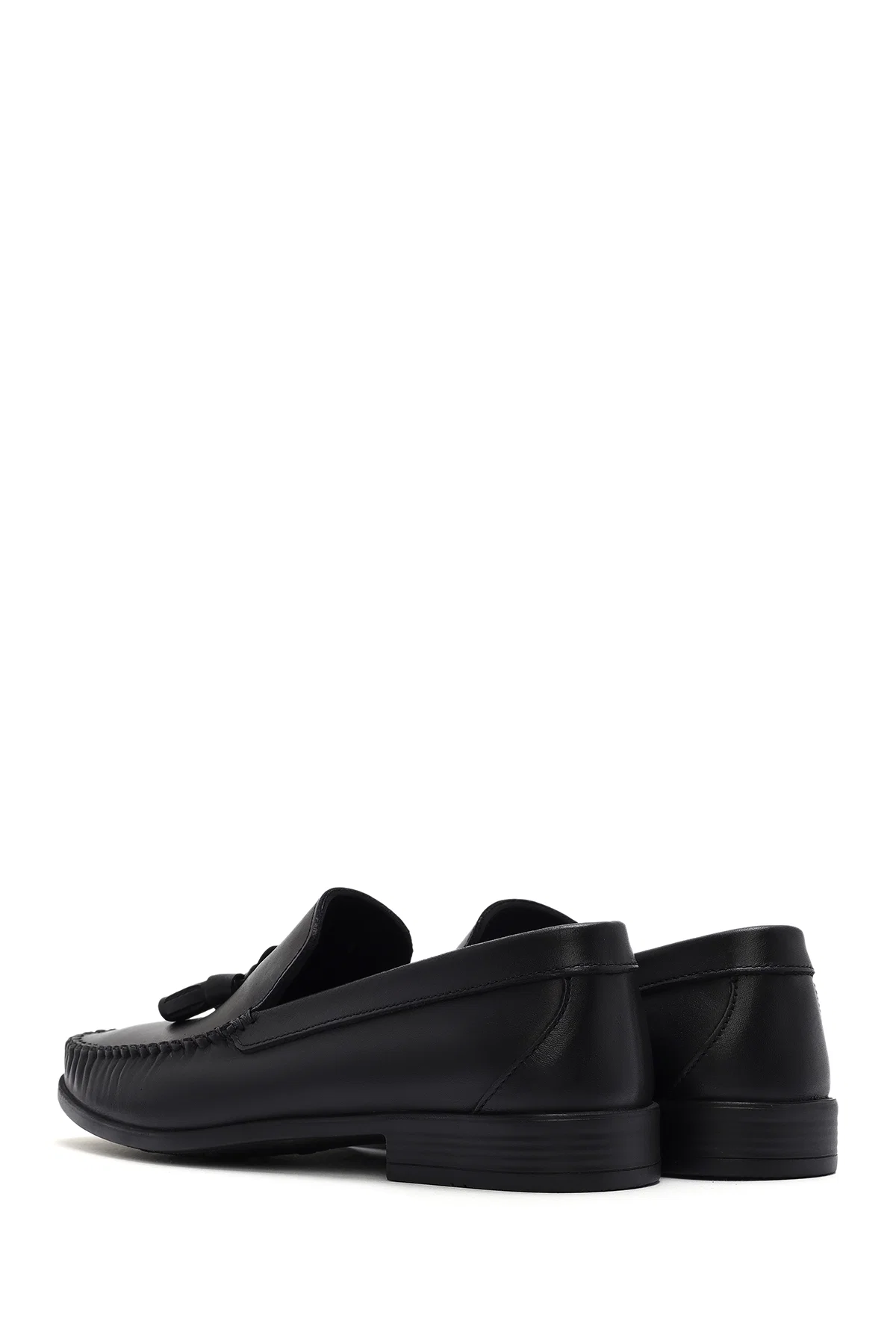 Erkek Siyah Püsküllü Deri Casual Loafer - Image 5