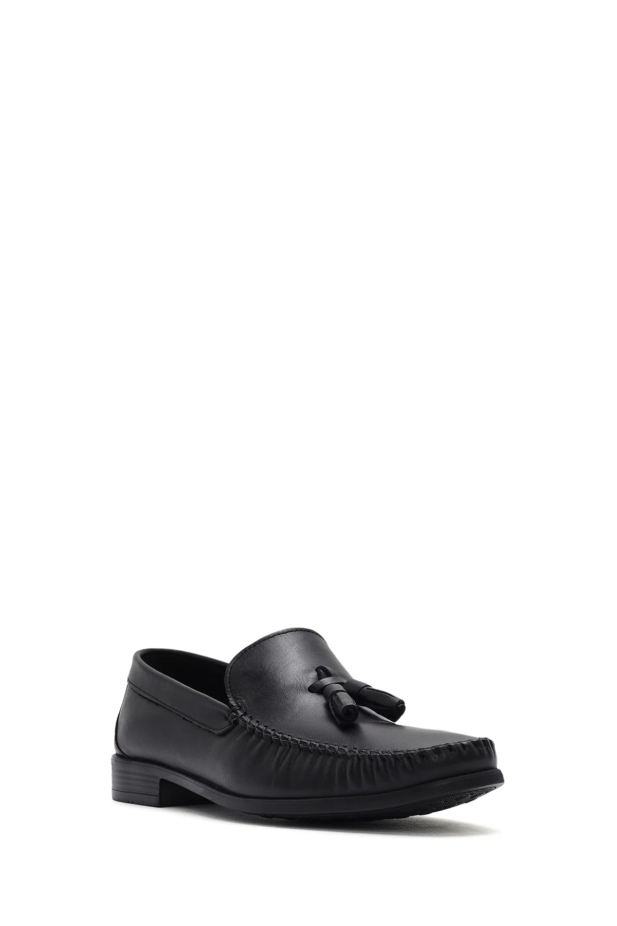 Erkek Siyah Püsküllü Deri Casual Loafer - Image 6