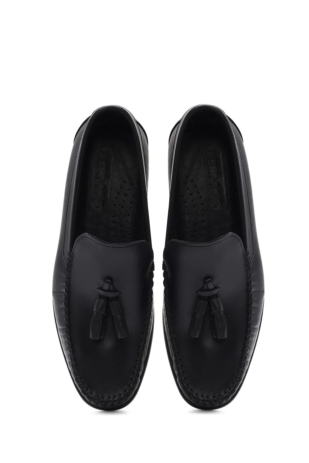 Erkek Siyah Püsküllü Deri Casual Loafer - Image 7