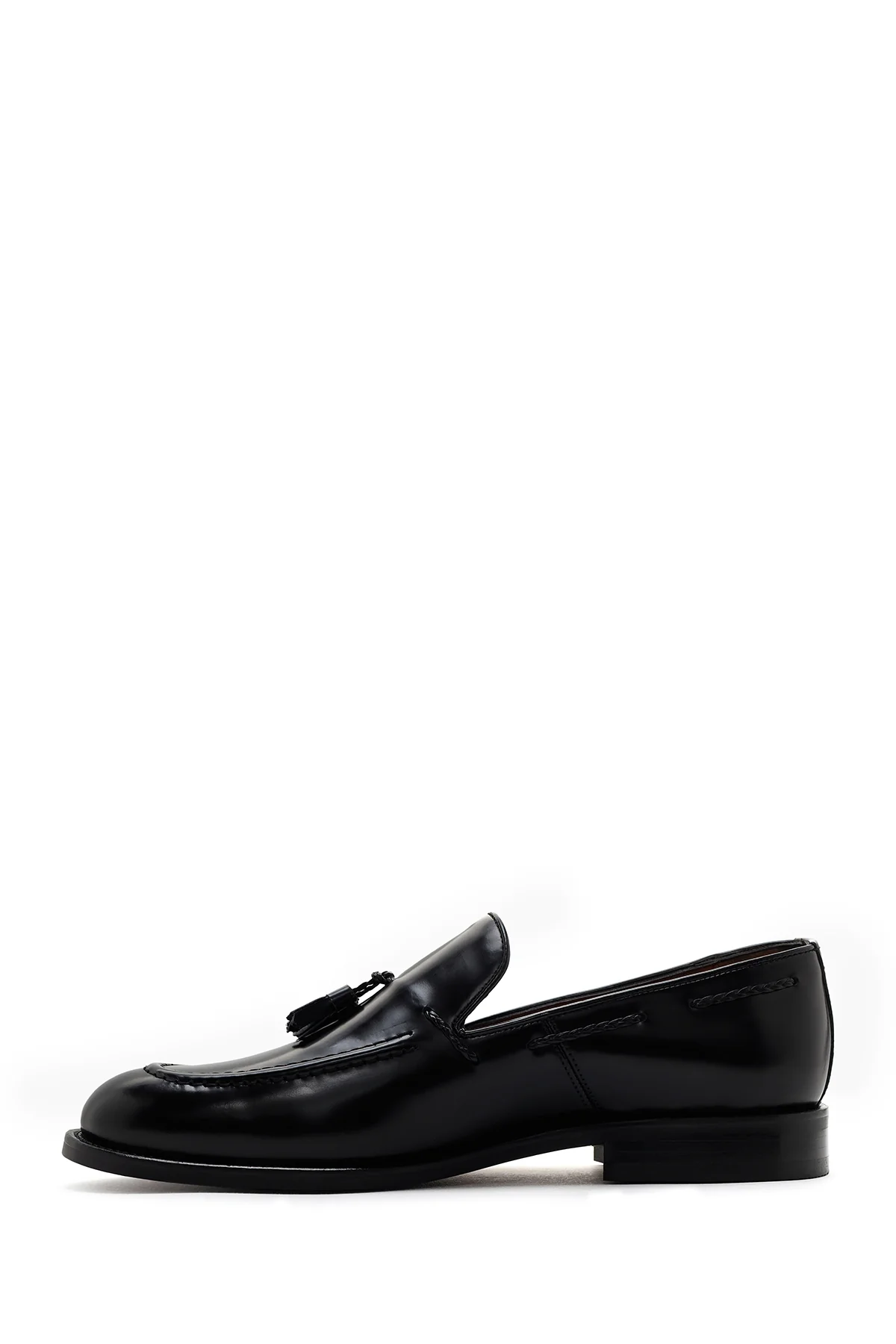 Erkek Siyah Püsküllü Deri Loafer - Image 3