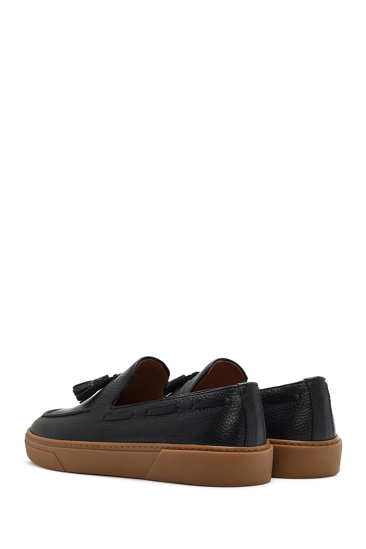 Erkek Siyah Püsküllü Deri Loafer - Image 5
