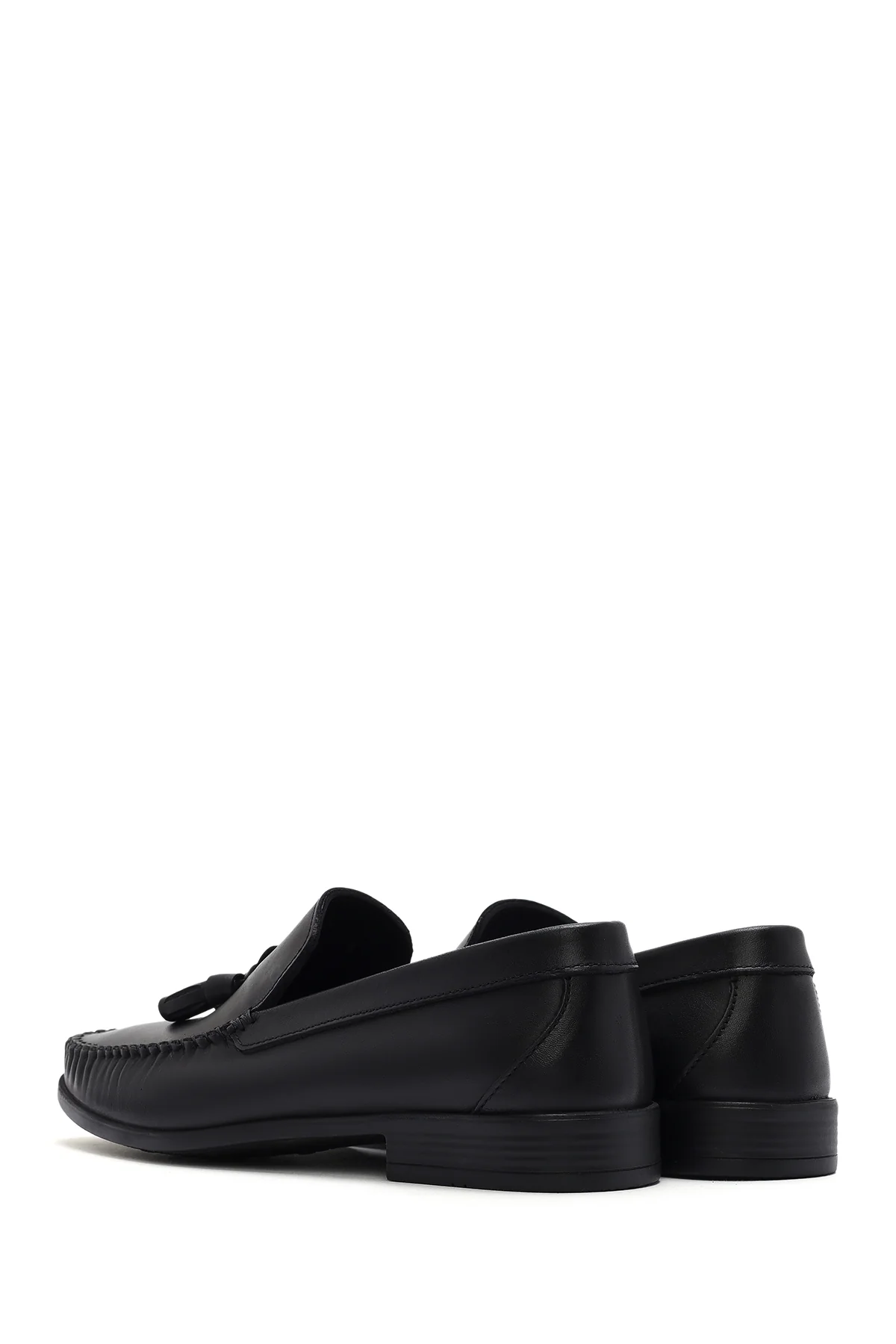 Erkek Siyah Püsküllü Deri Loafer - Image 6