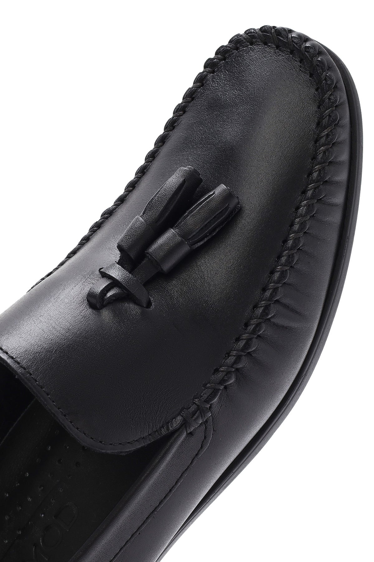 Erkek Siyah Püsküllü Deri Loafer - Image 9