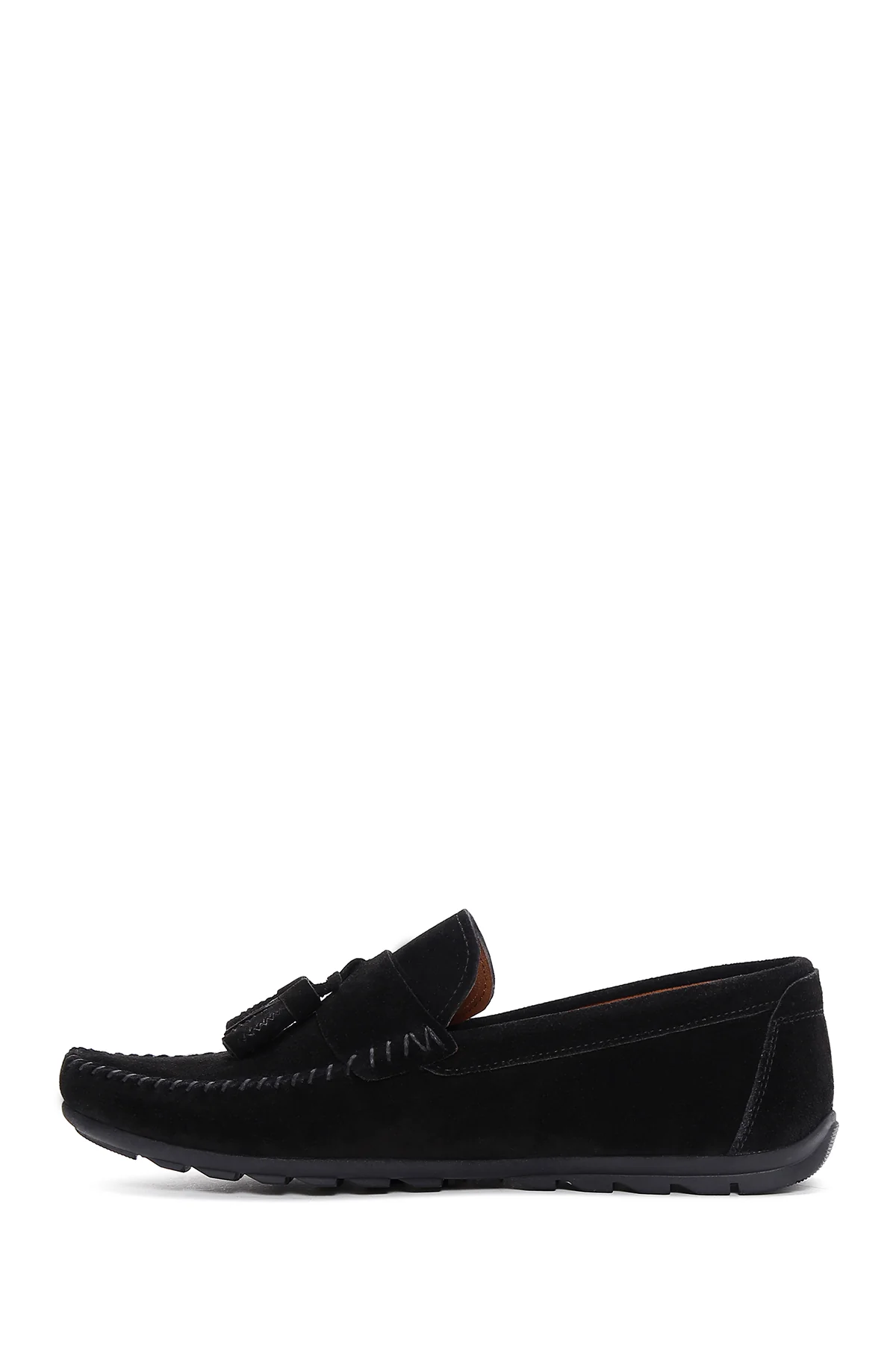 Erkek Siyah Püsküllü Süet Deri Casual Loafer - Image 2