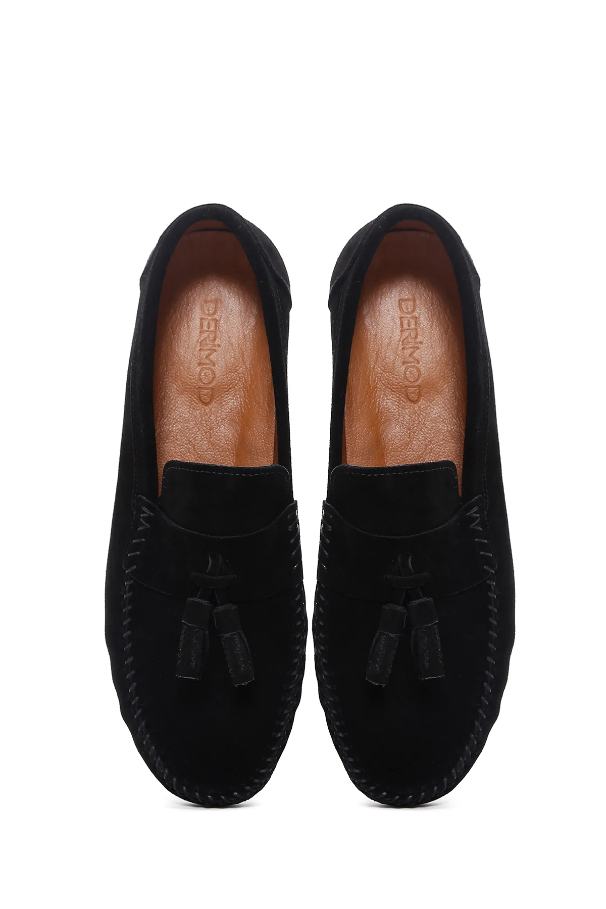 Erkek Siyah Püsküllü Süet Deri Casual Loafer - Image 6
