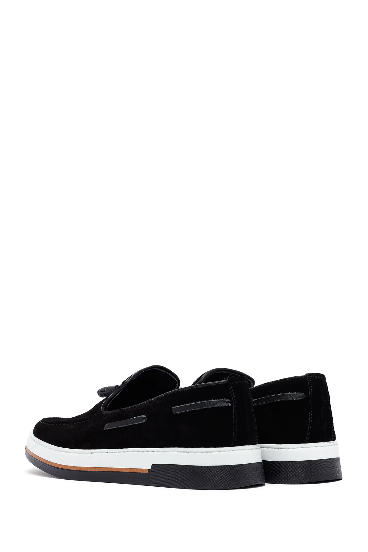 Erkek Siyah Püsküllü Süet Deri Casual Loafer - Image 5