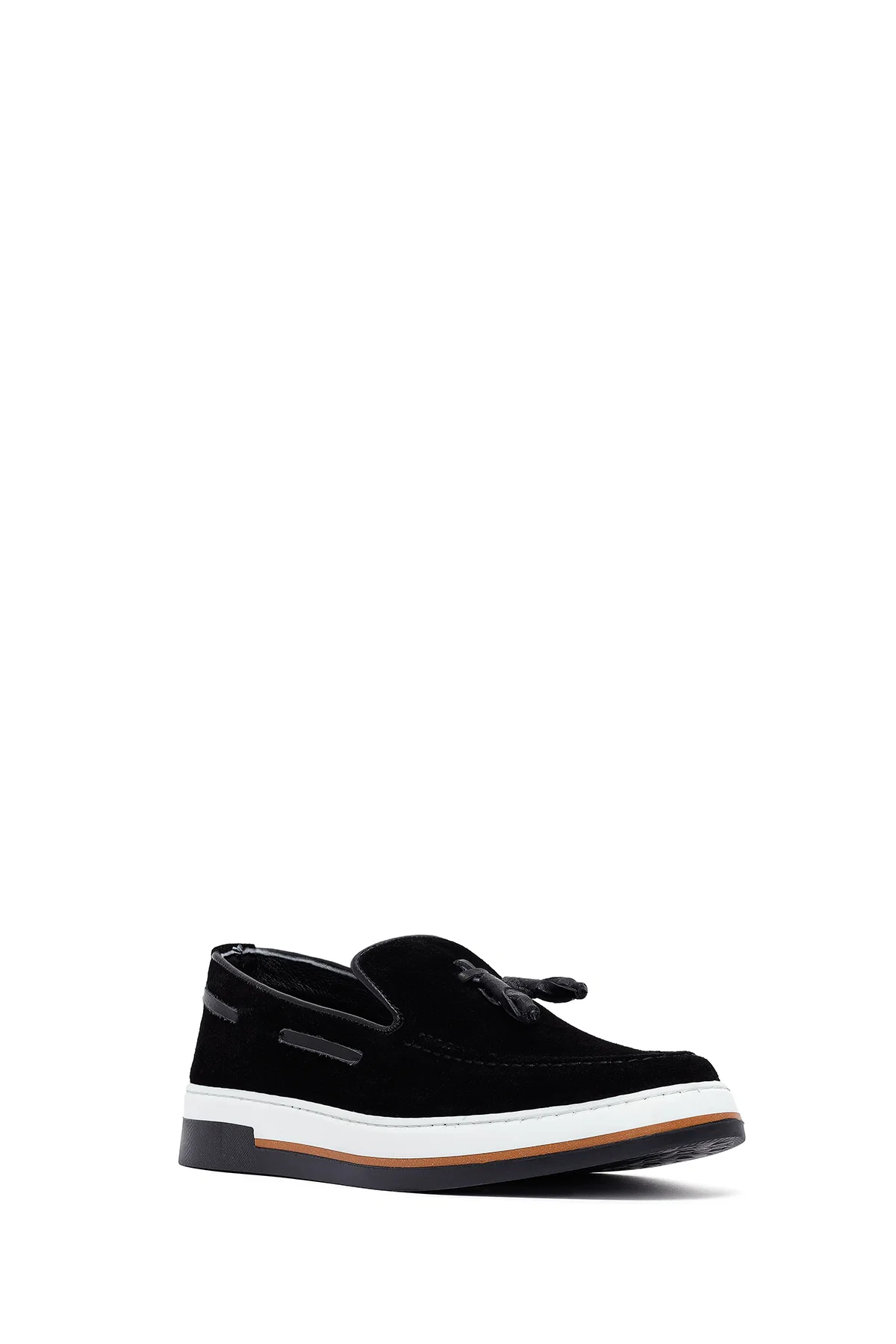 Erkek Siyah Püsküllü Süet Deri Casual Loafer - Image 6