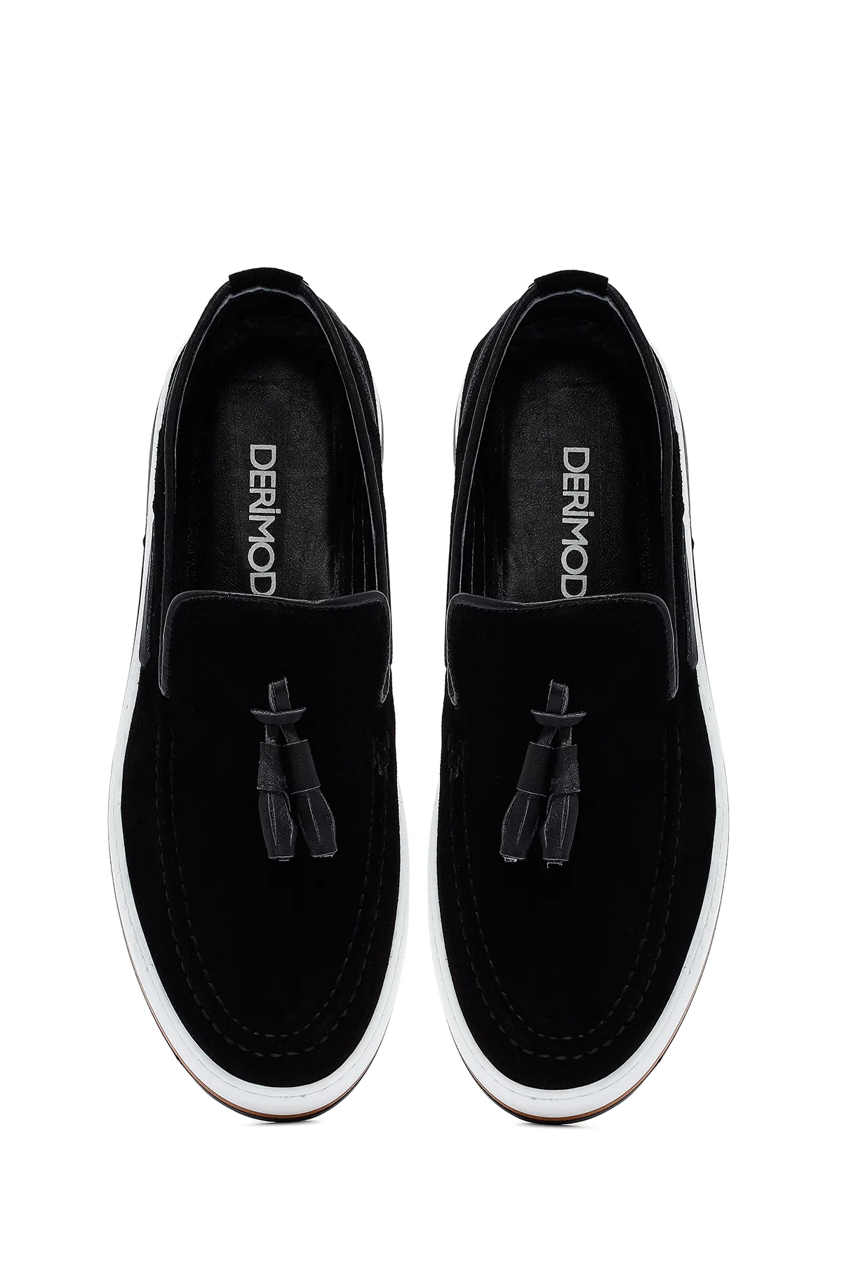 Erkek Siyah Püsküllü Süet Deri Casual Loafer - Image 7