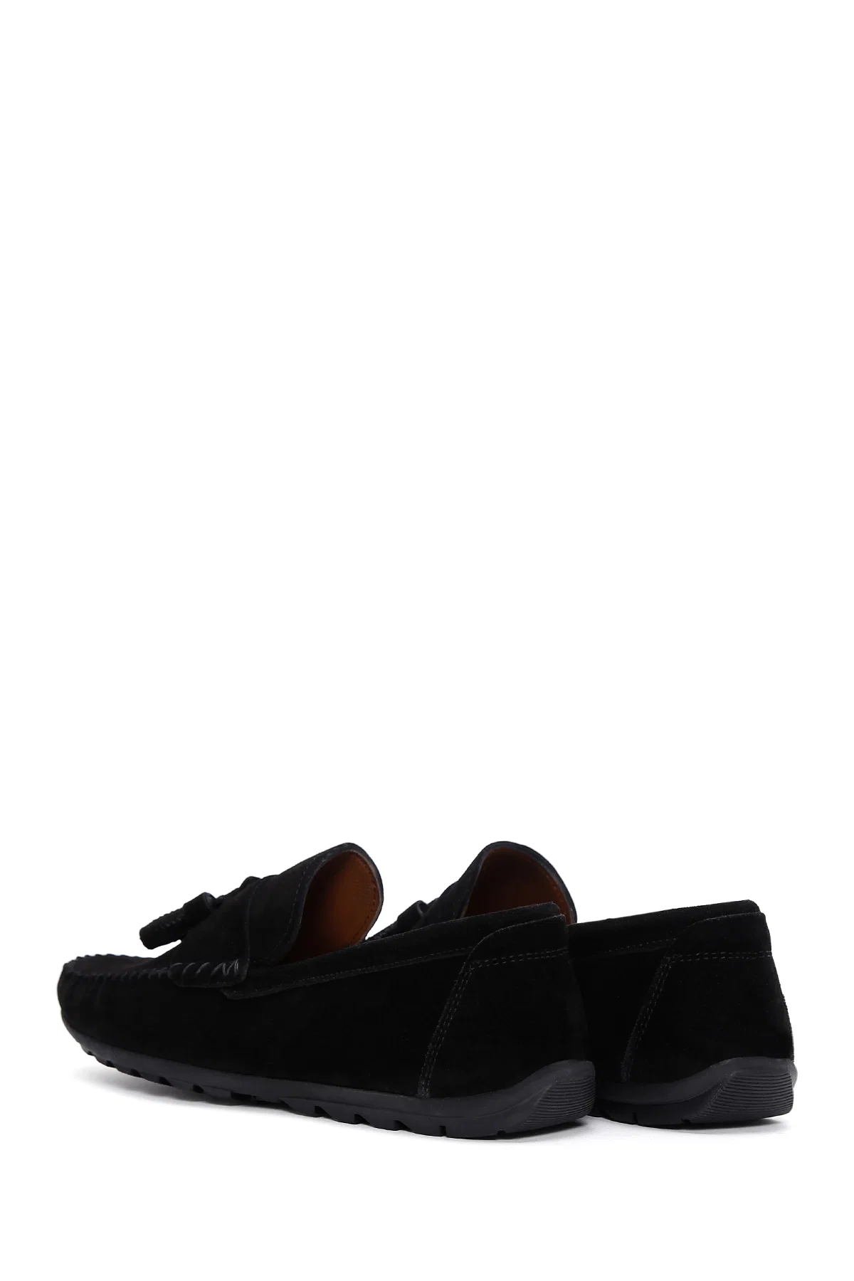 Erkek Siyah Püsküllü Süet Deri Casual Loafer - Image 5
