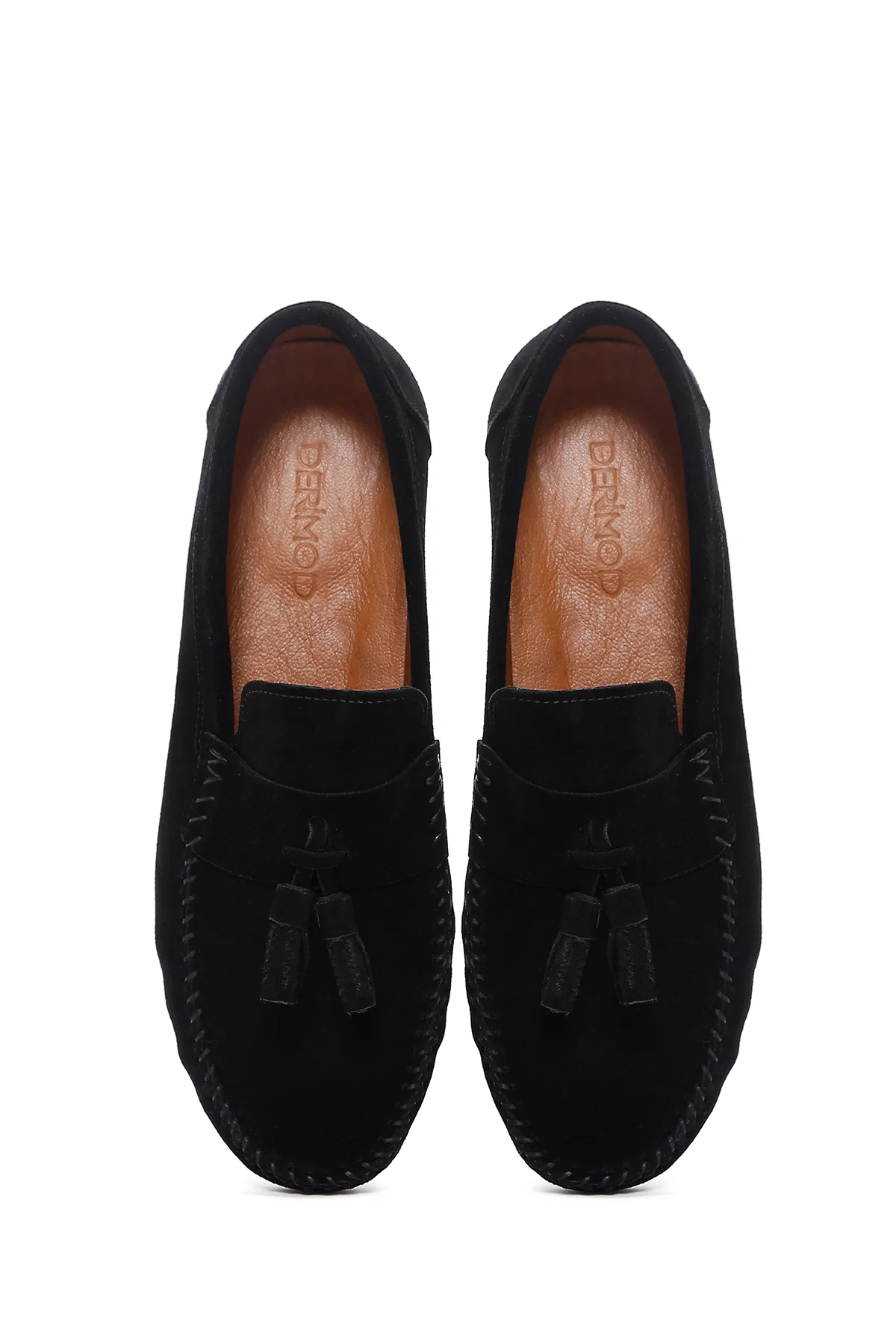 Erkek Siyah Püsküllü Süet Deri Casual Loafer - Image 6