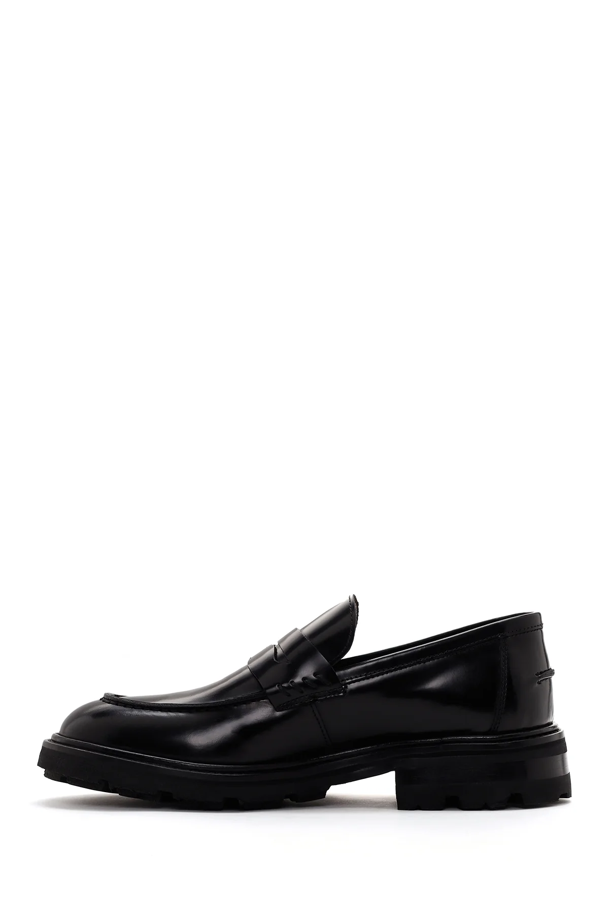 Erkek Siyah Rugan Deri Casual Loafer - Image 2
