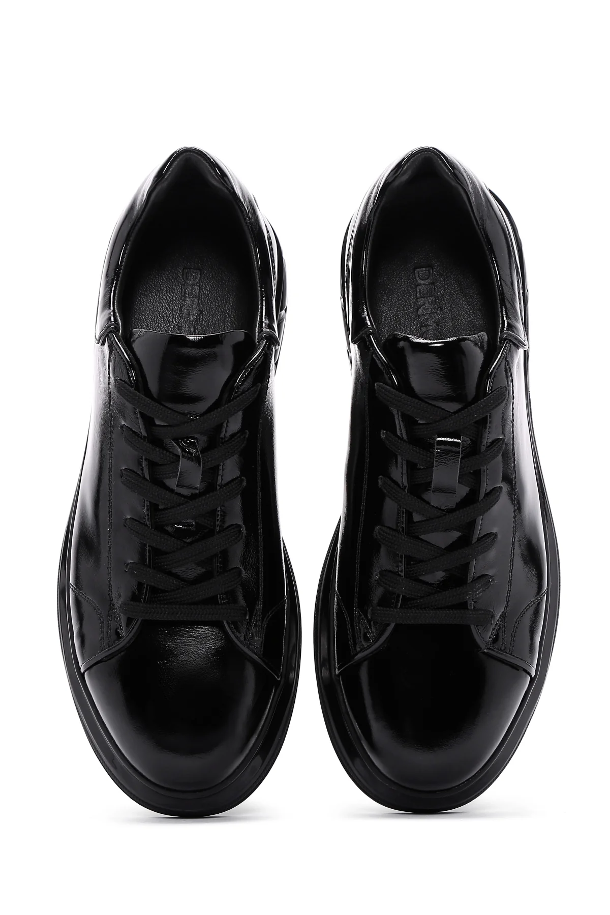 Erkek Siyah Rugan Deri Sneaker - Image 6