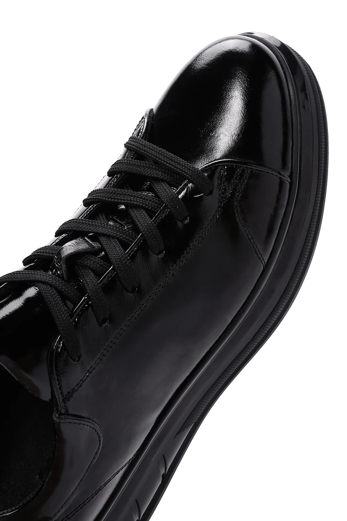 Erkek Siyah Rugan Deri Sneaker - Image 8