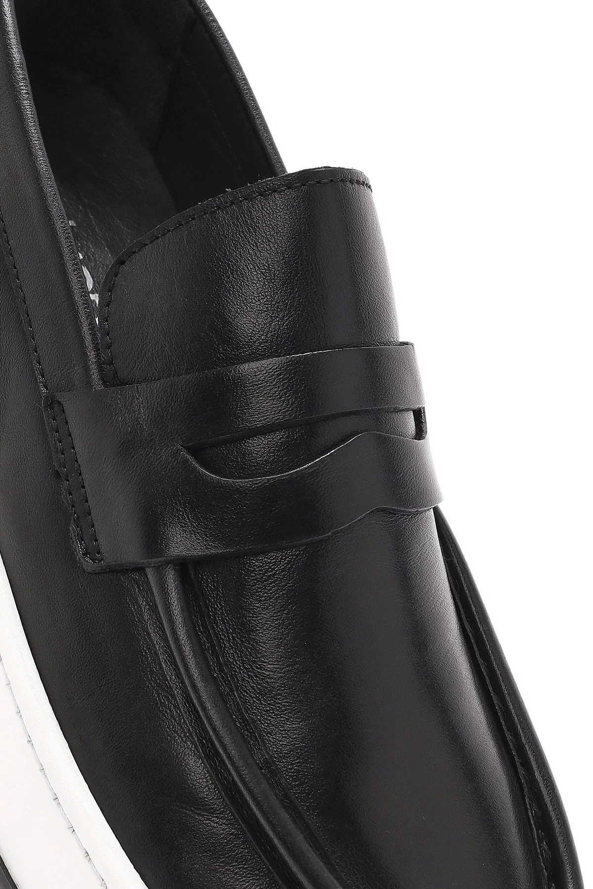 Erkek Siyah Spor Deri Loafer - Image 8