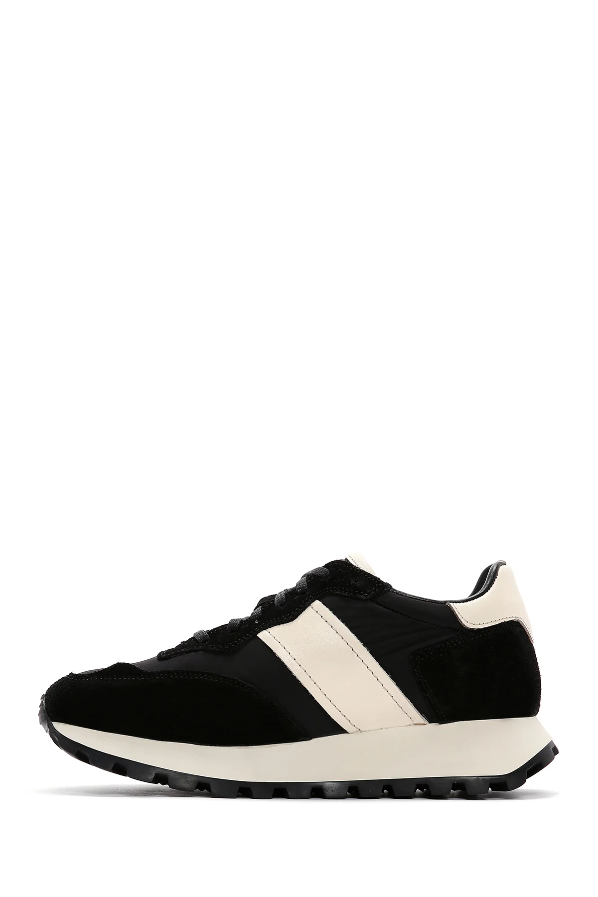 Erkek Siyah Süet Deri Detaylı Sneaker - Image 2