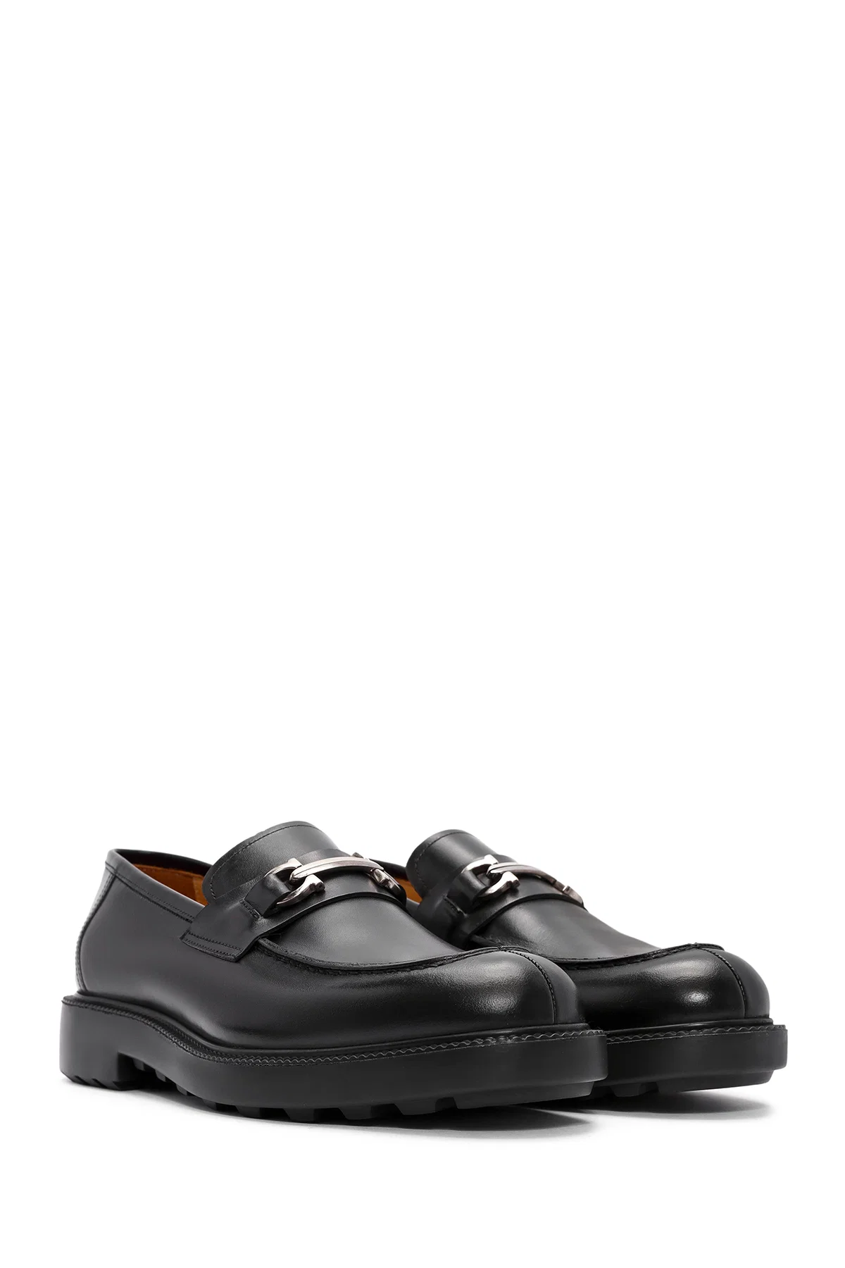 Erkek Siyah Toka Detaylı Deri Casual Loafer - Image 3
