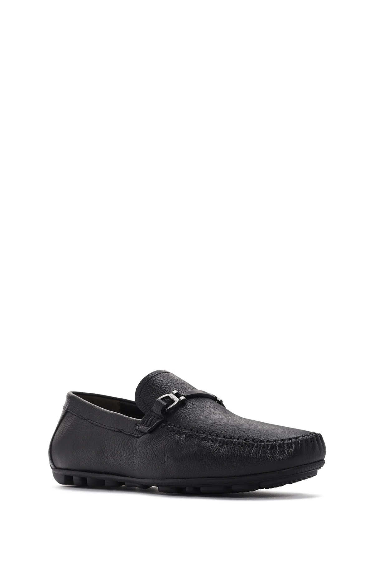 Erkek Siyah Tokalı Deri Casual Loafer - Image 6