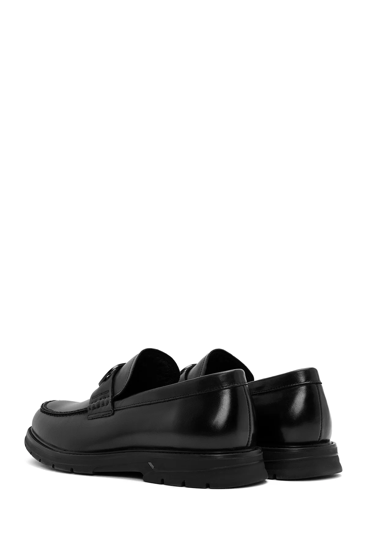 Erkek Siyah Tokalı Deri Casual Loafer - Image 5
