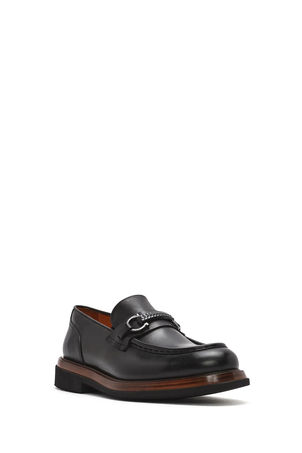 Erkek Siyah Tokalı Deri Casual Loafer - Image 6