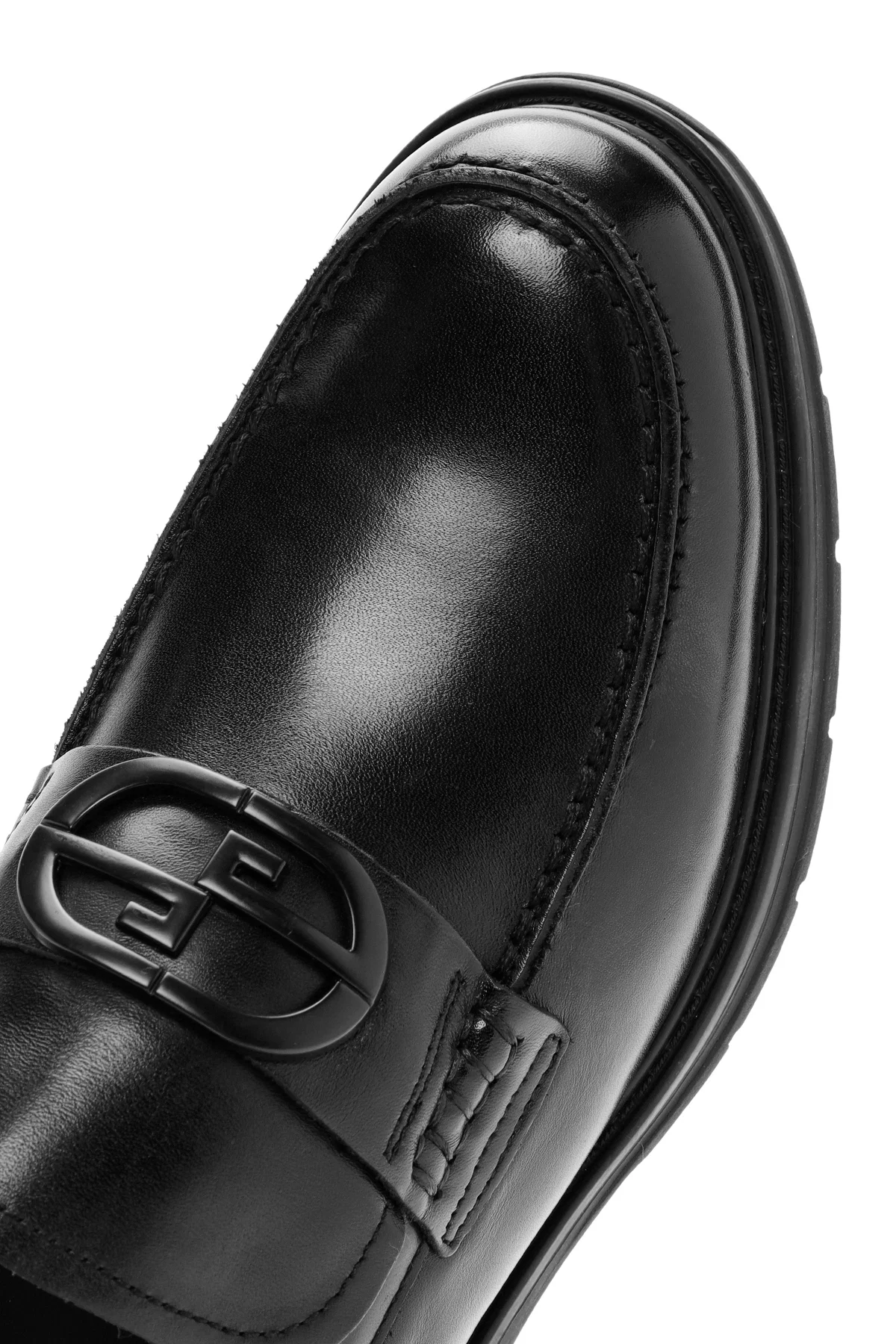 Erkek Siyah Tokalı Deri Casual Loafer - Image 10