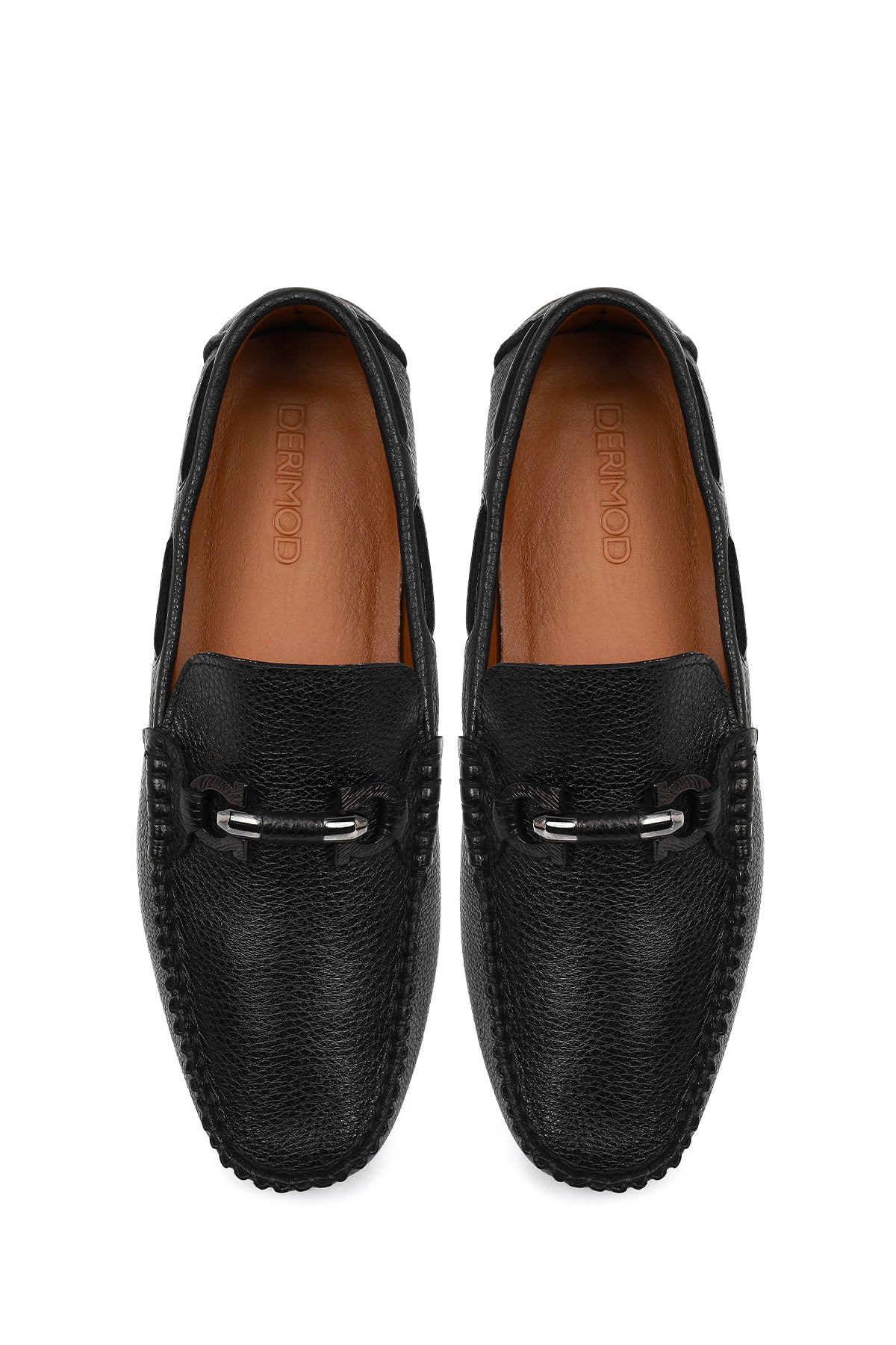 Erkek Siyah Tokalı Deri Casual Loafer - Image 4