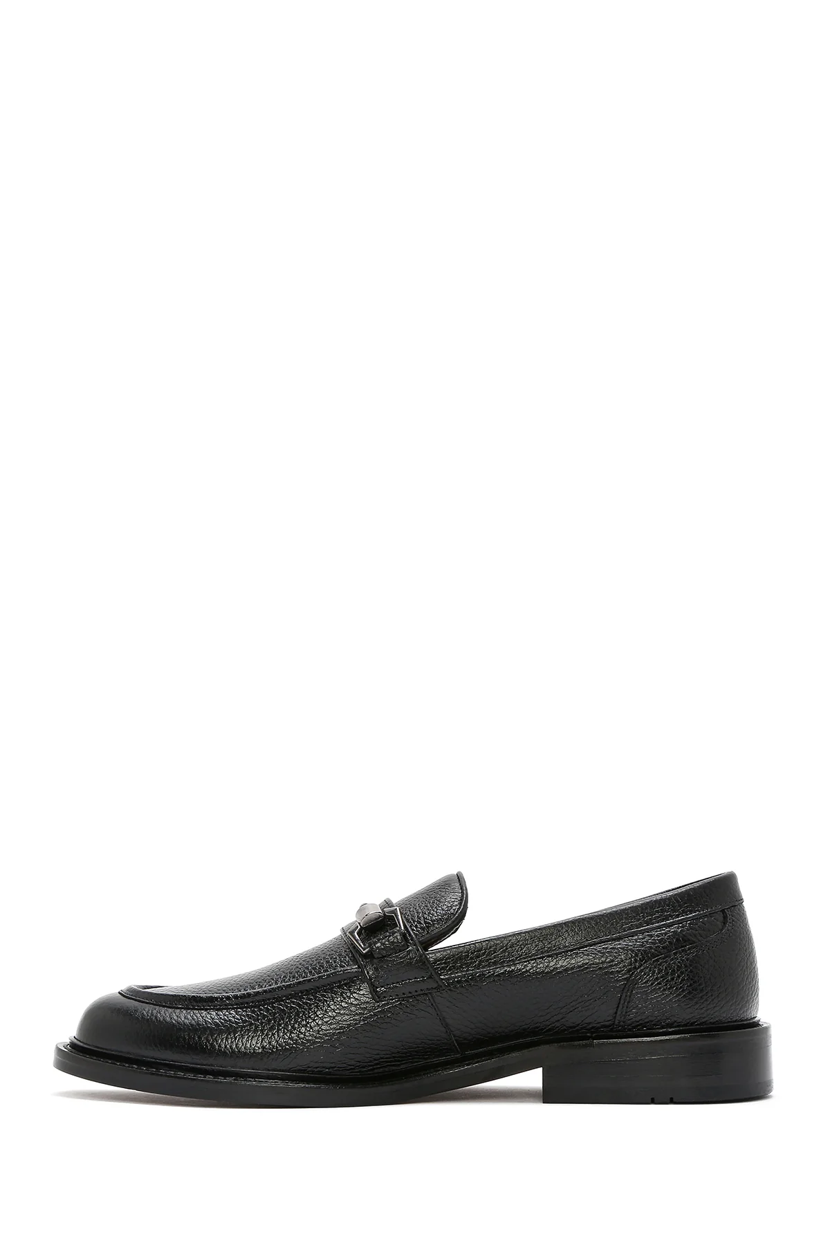 Erkek Siyah Tokalı Deri Klasik Loafer - Image 3