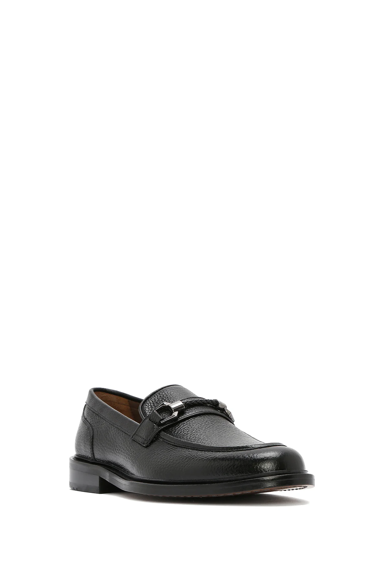 Erkek Siyah Tokalı Deri Klasik Loafer - Image 7