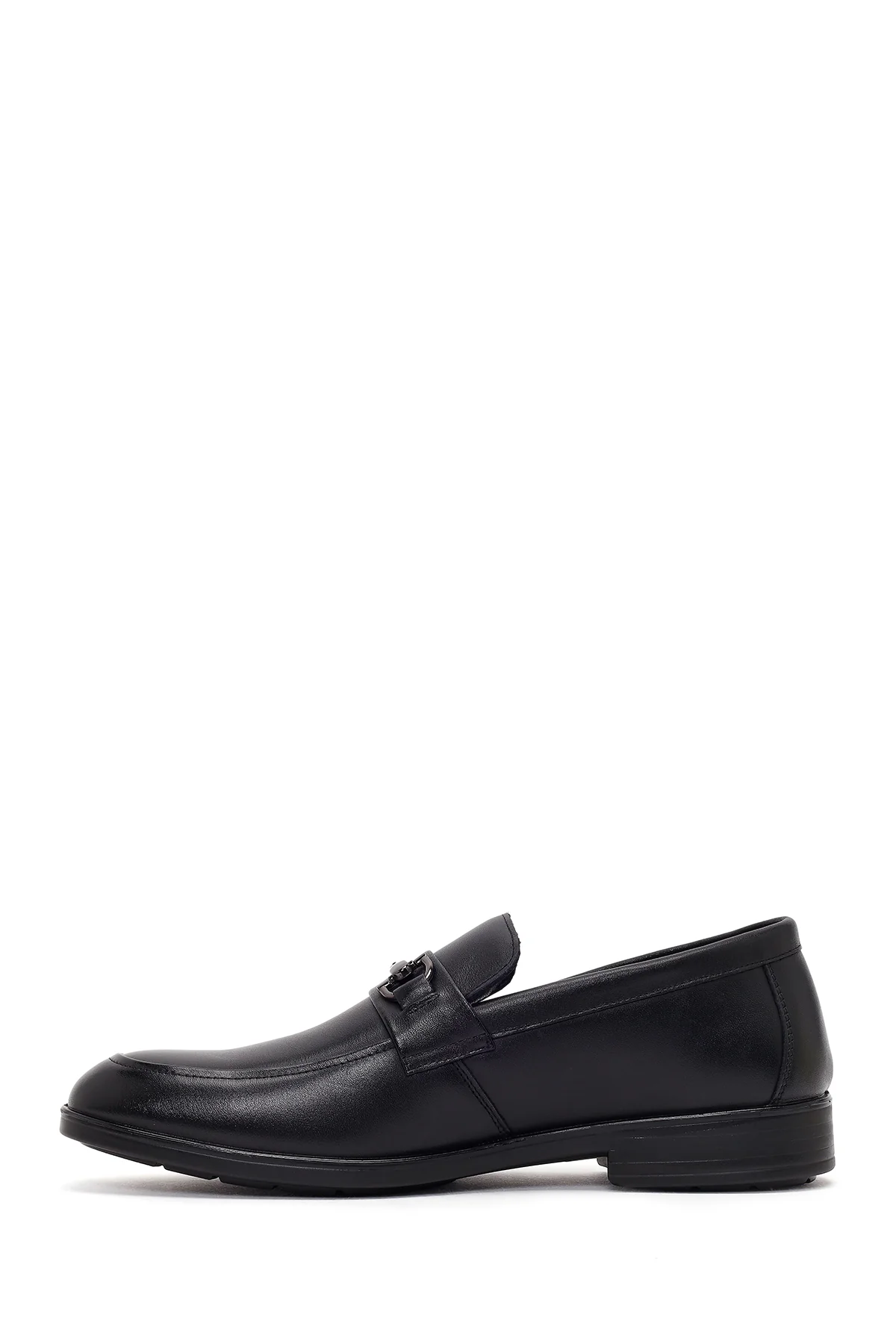 Erkek Siyah Tokalı Deri Klasik Loafer - Image 3