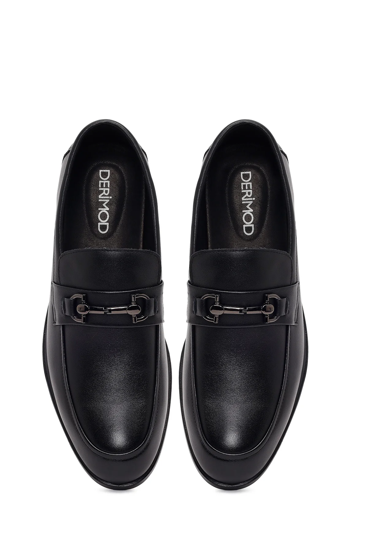 Erkek Siyah Tokalı Deri Klasik Loafer - Image 4
