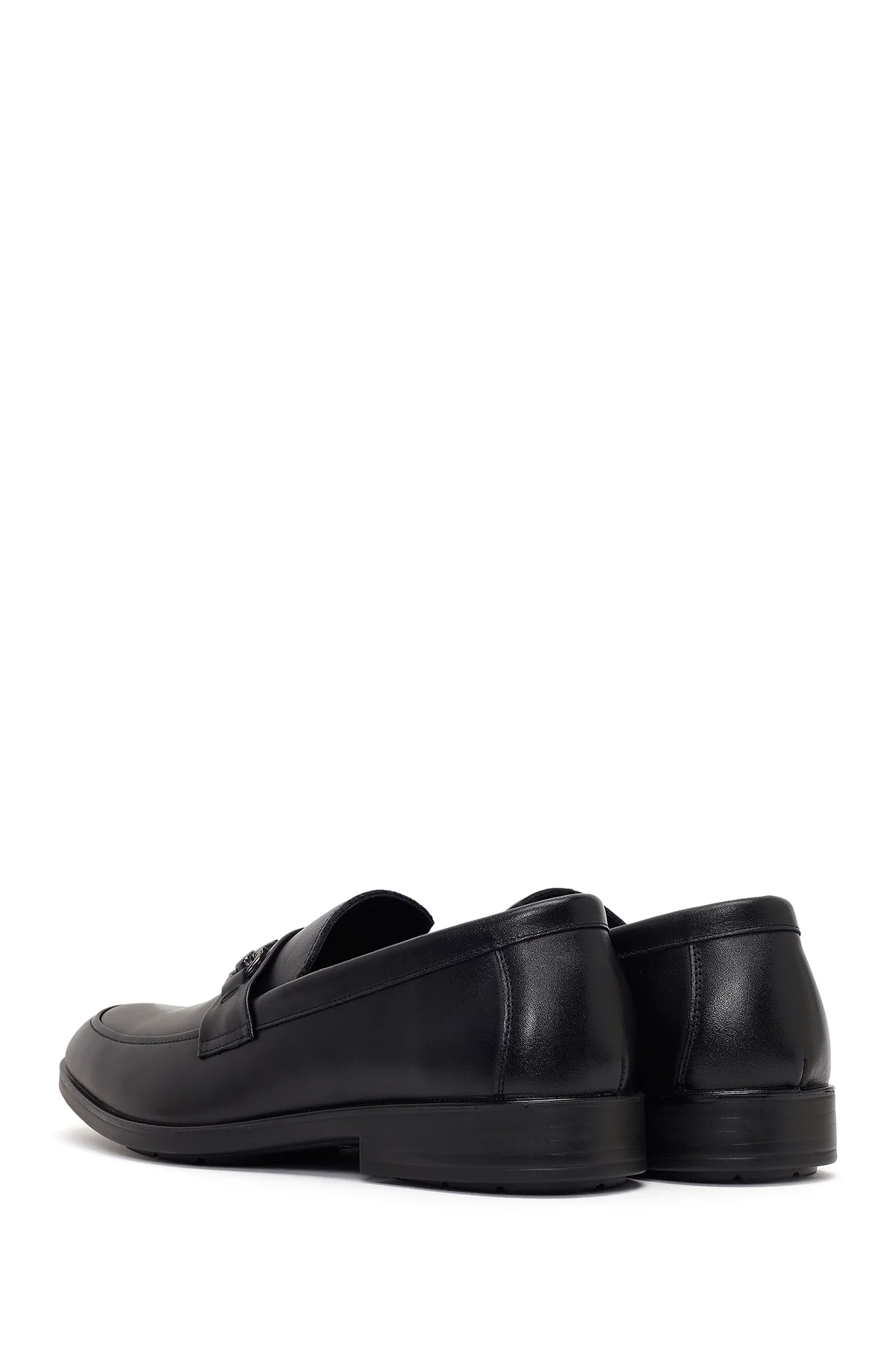 Erkek Siyah Tokalı Deri Klasik Loafer - Image 6