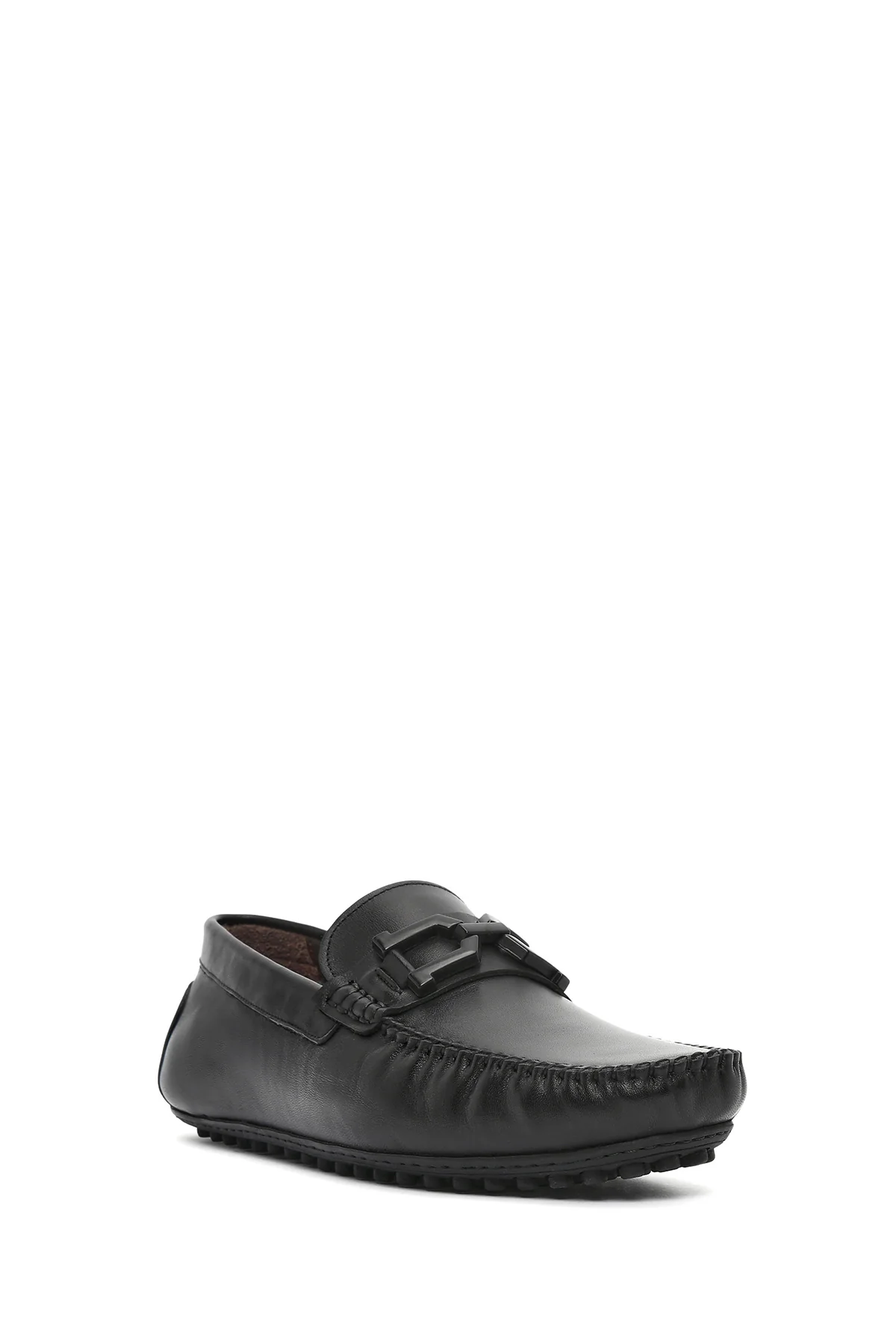 Erkek Siyah Tokalı Deri Loafer - Image 7