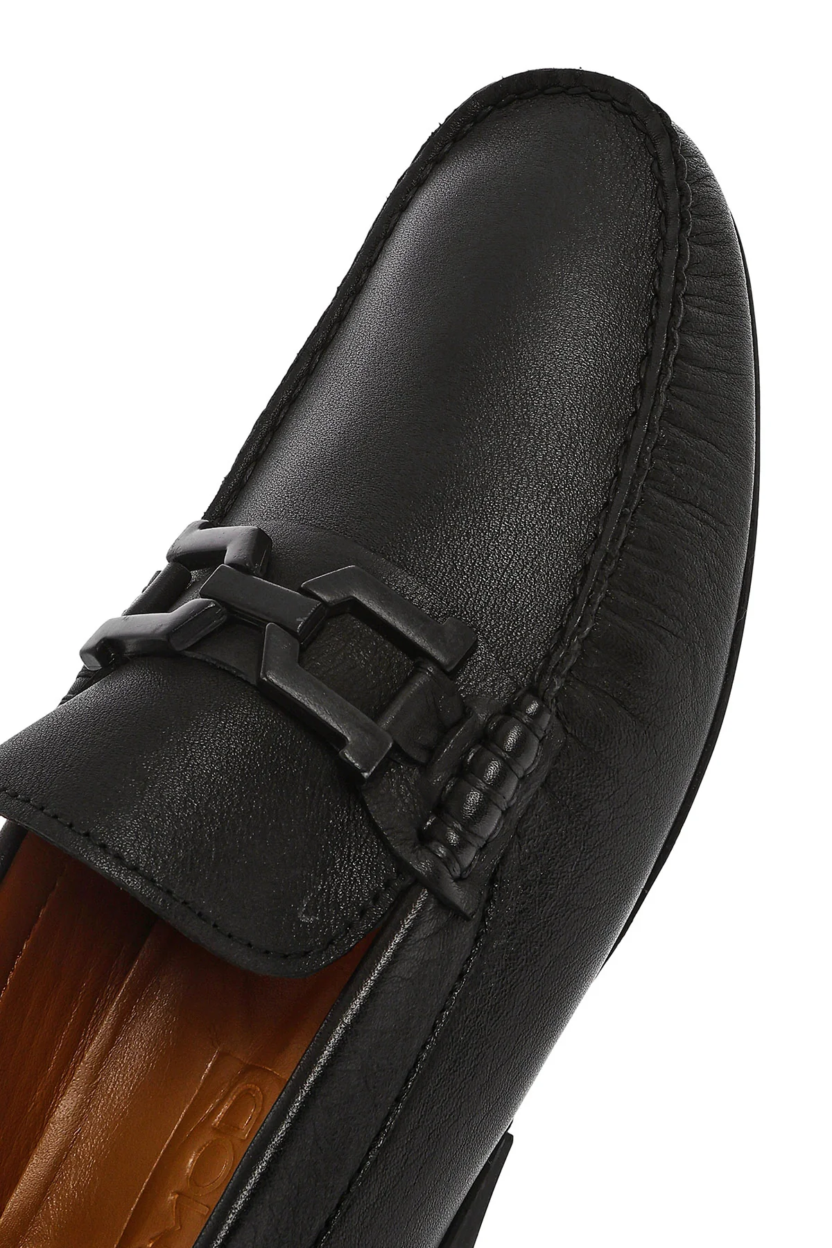 Erkek Siyah Tokalı Deri Loafer - Image 11