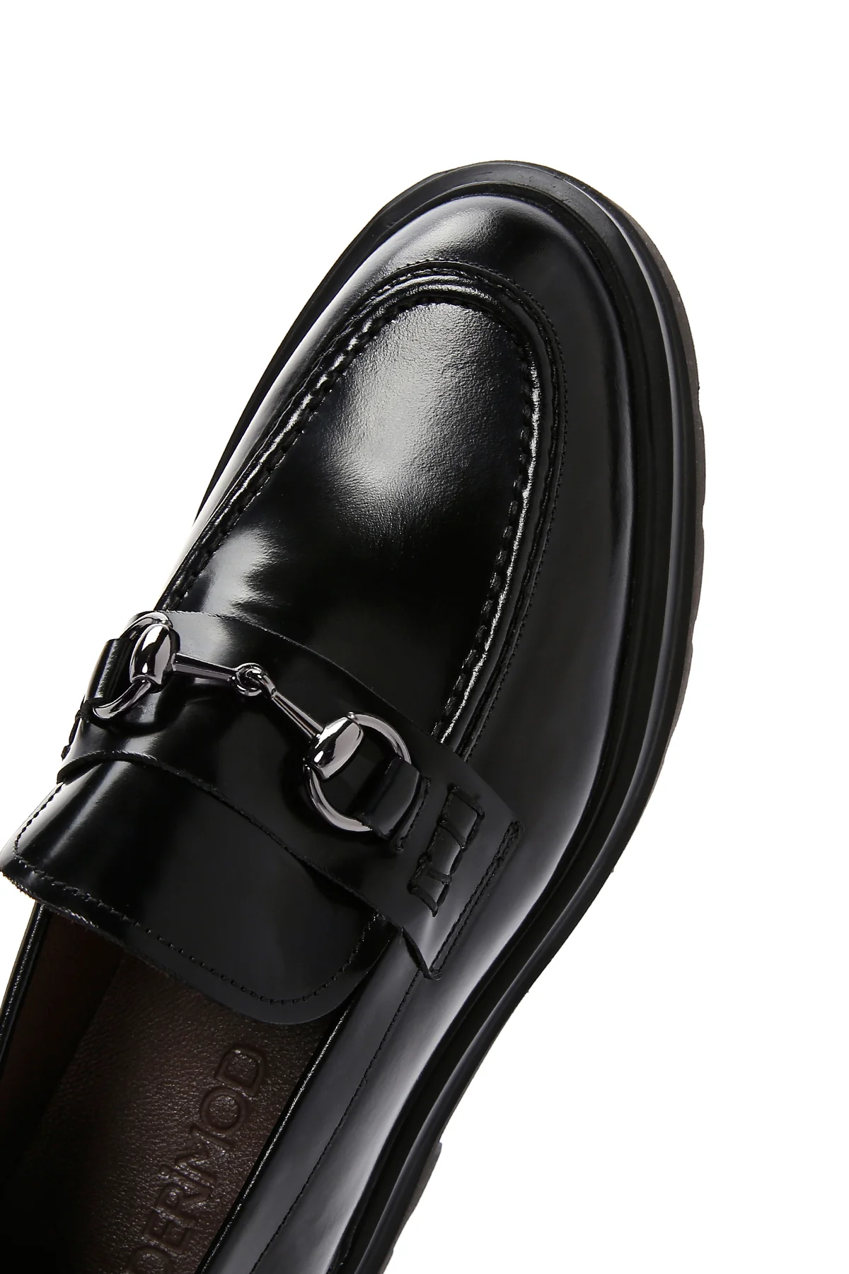 Erkek Siyah Tokalı Kalın Tabanlı Deri Casual Loafer - Image 8