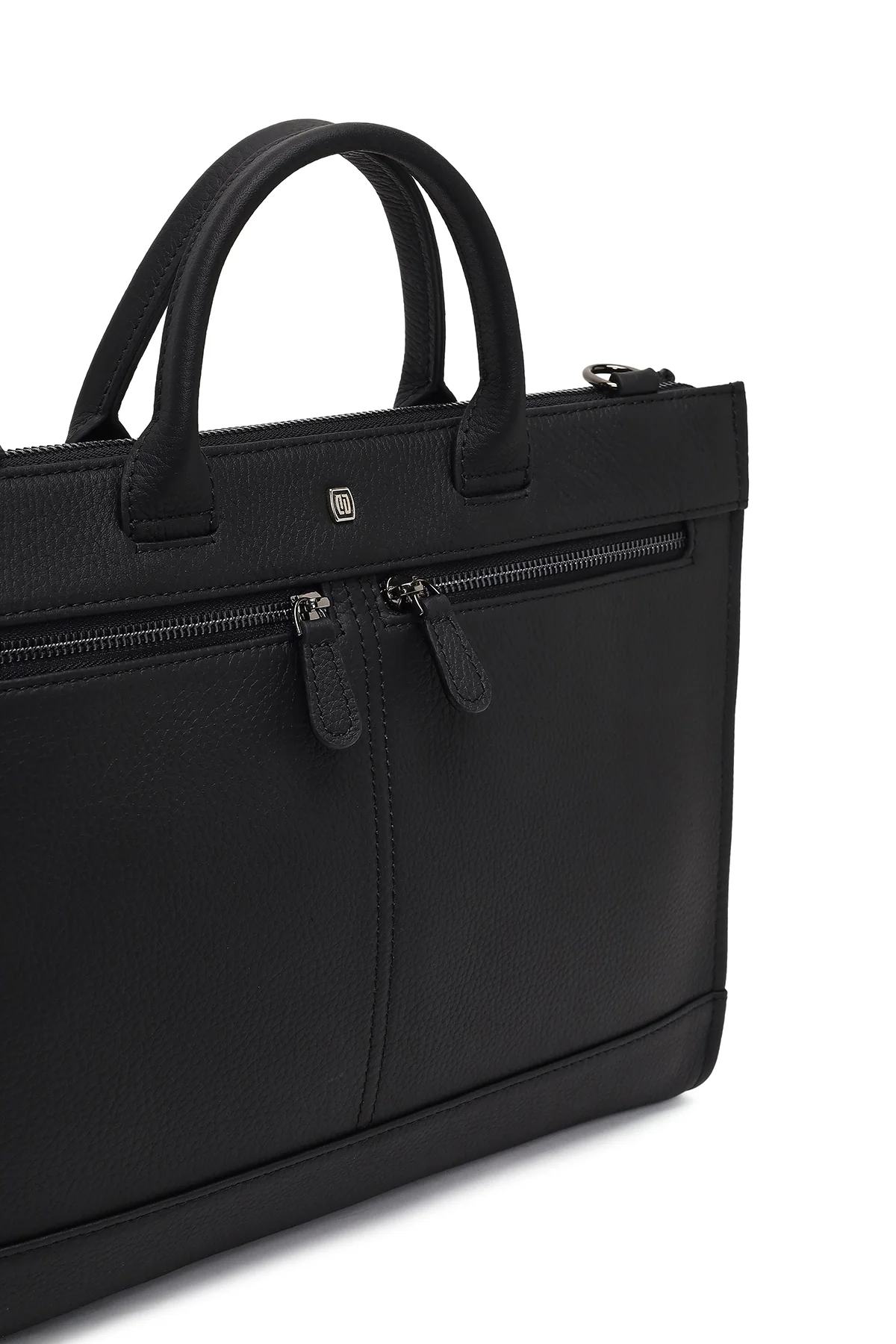 Erkek Siyah Uzun Askılı Deri Evrak Çantası - Image 8
