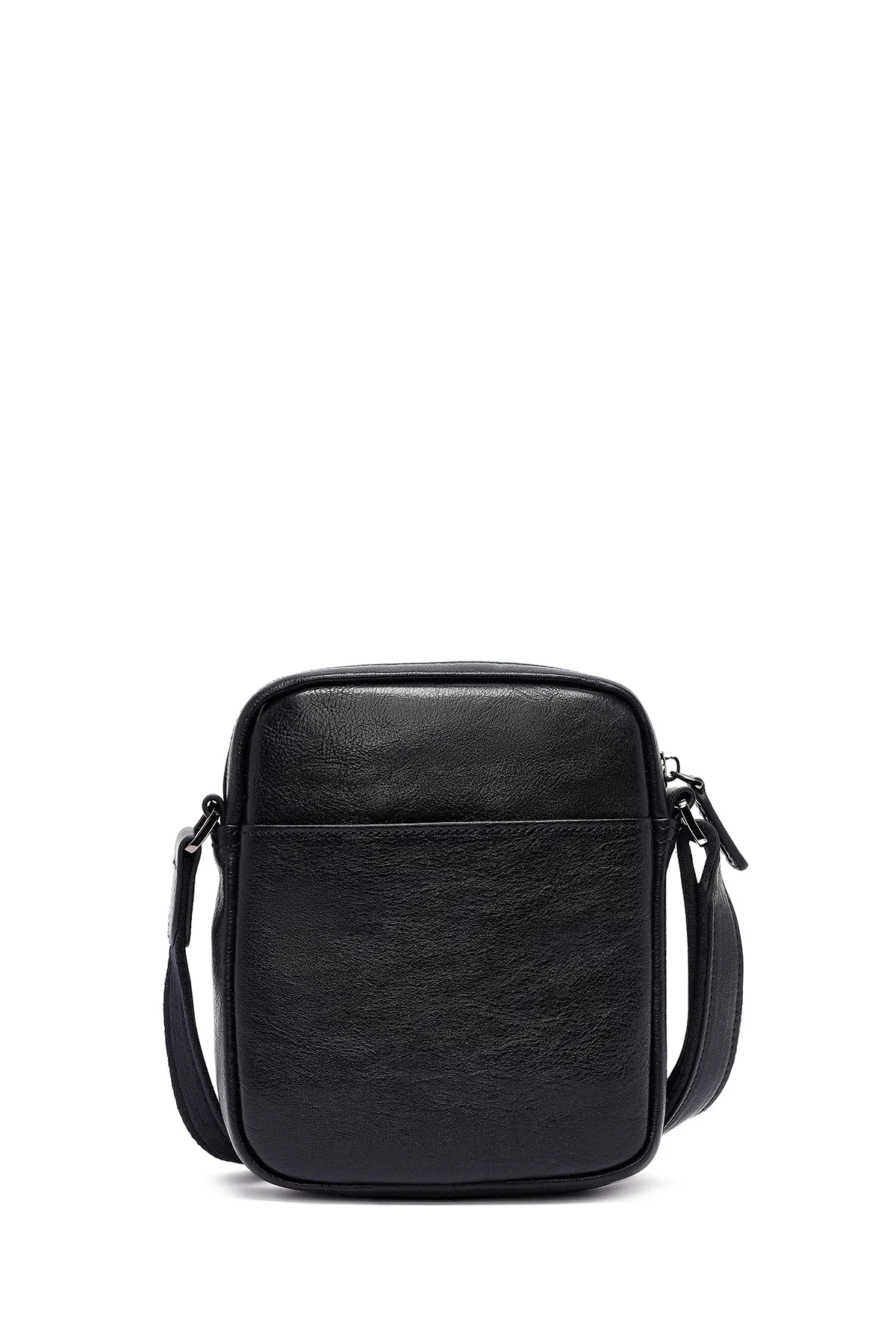 Erkek Siyah Uzun Askılı Deri Postacı Çantası - Image 4
