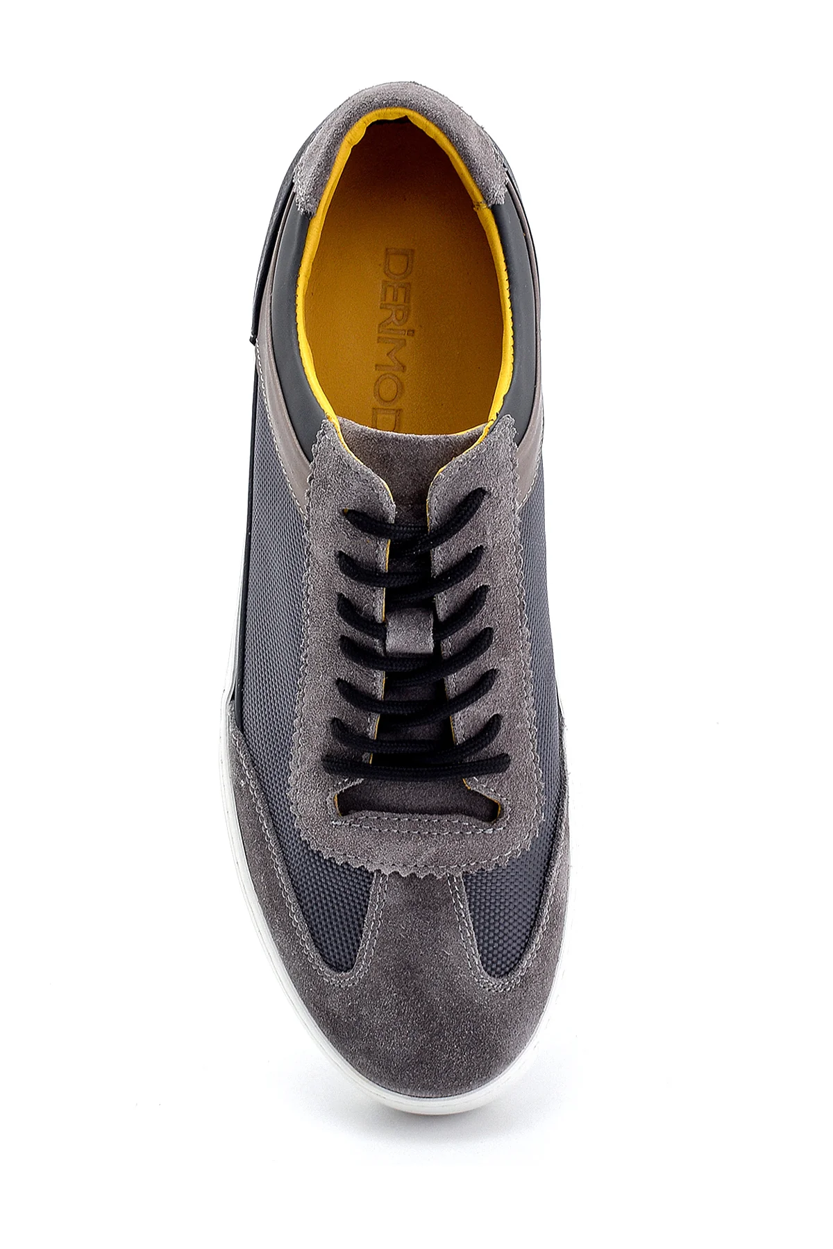 Erkek Süet Detaylı Deri Sneaker - Image 6