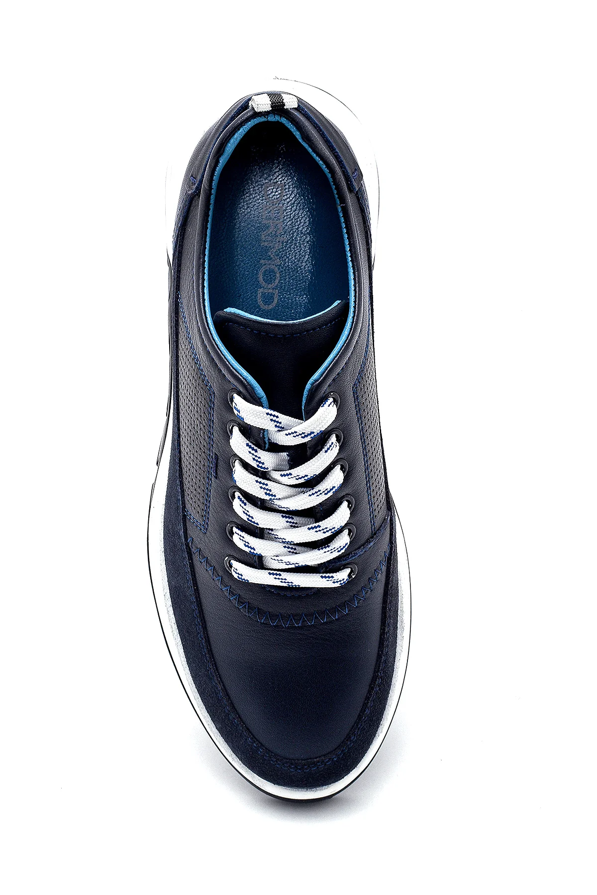 Erkek Süet Detaylı Deri Sneaker - Image 6