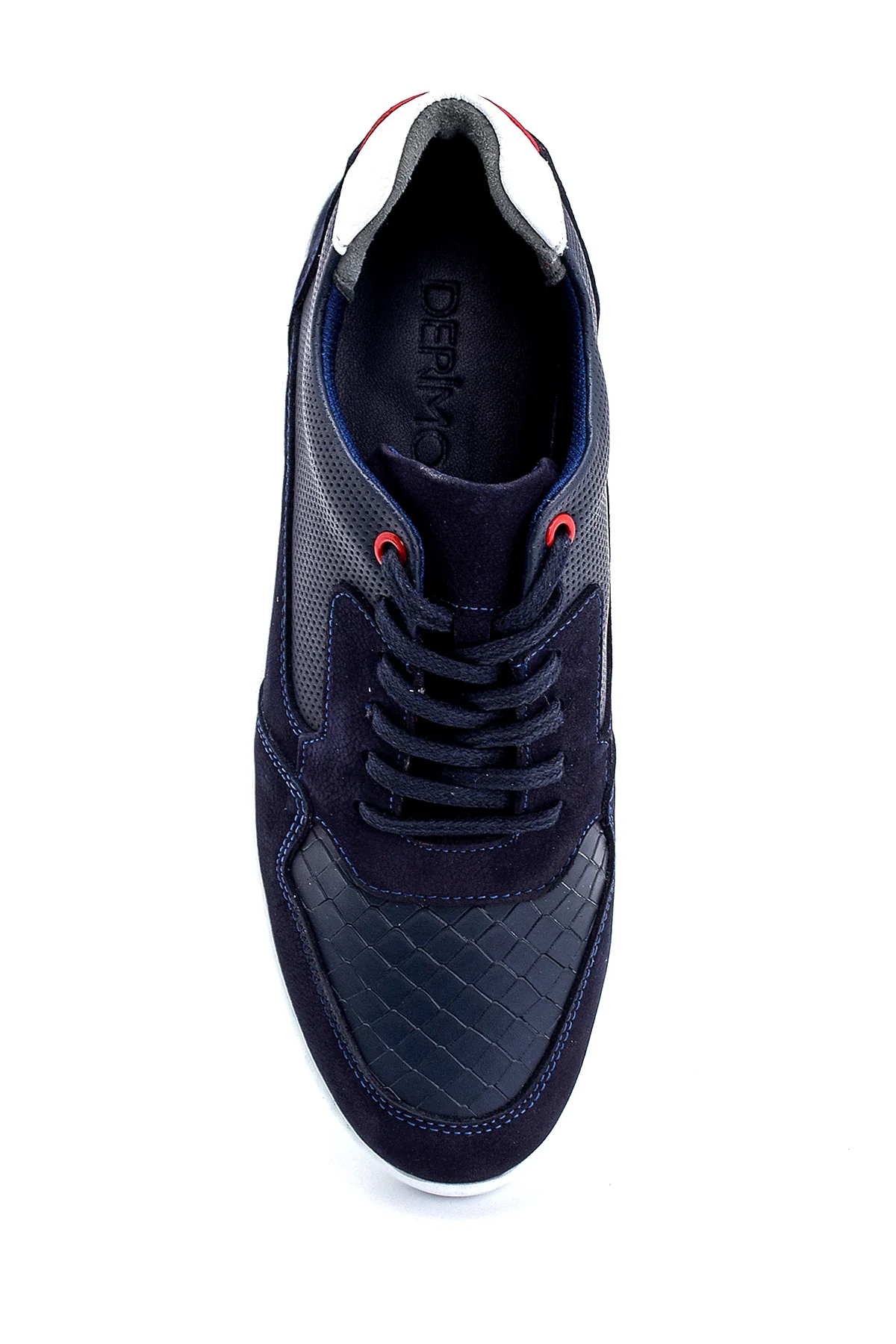 Erkek Süet Detaylı Deri Sneaker - Image 6