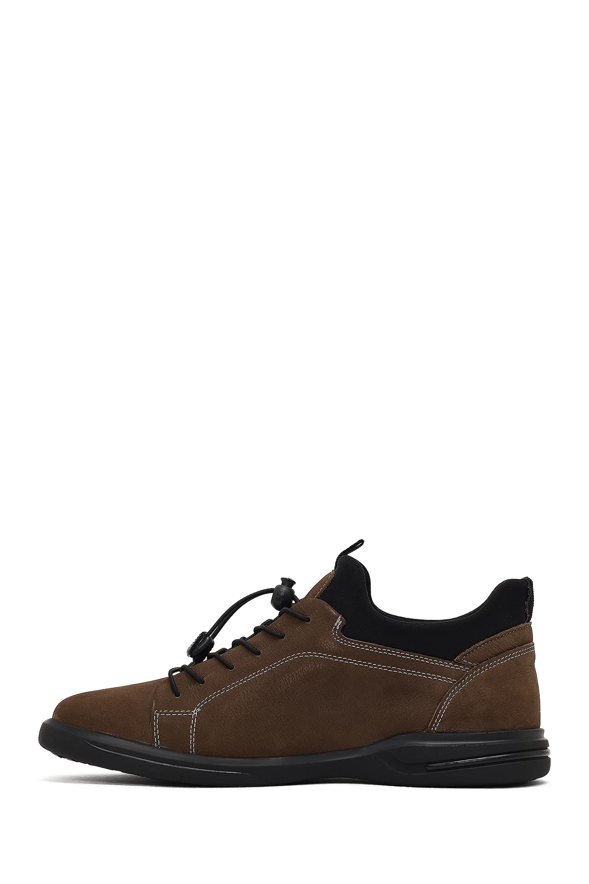 Erkek Taba Bağcıklı Nubuk Deri Casual Sneaker - Image 2